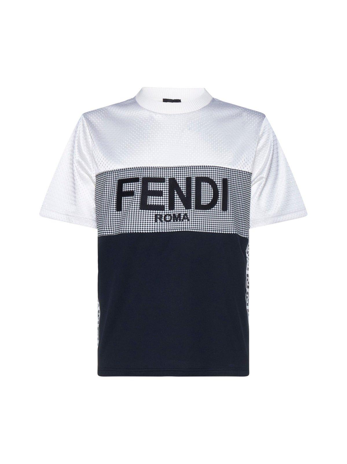 Fendi Color-block Logo Detailed T-shirt