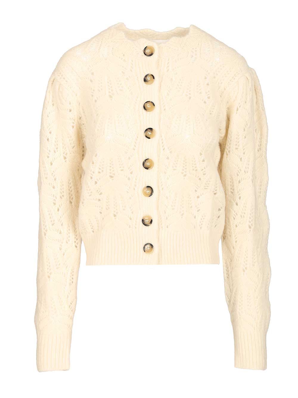 Isabel Marant Étoile Maxine Openwork Cardigan In Neutral