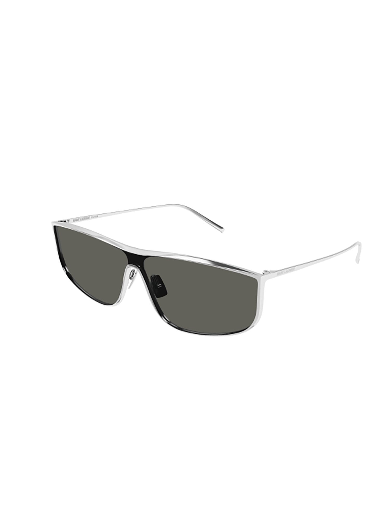 Shop Saint Laurent Sl 605 Luna Sunglasses In Silver Silver Grey