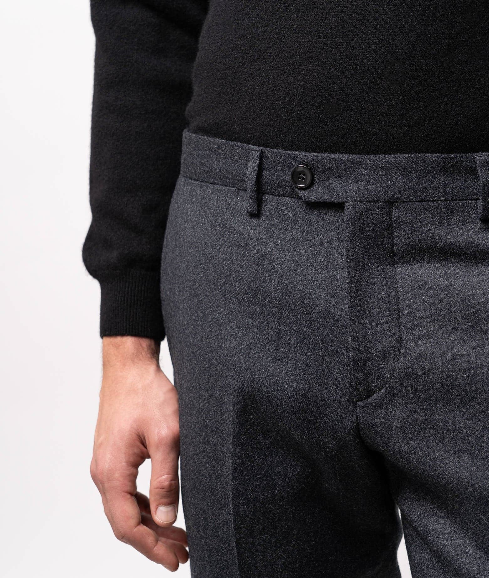 Larusmiani Velvet Trousers Howard Pants In Gray