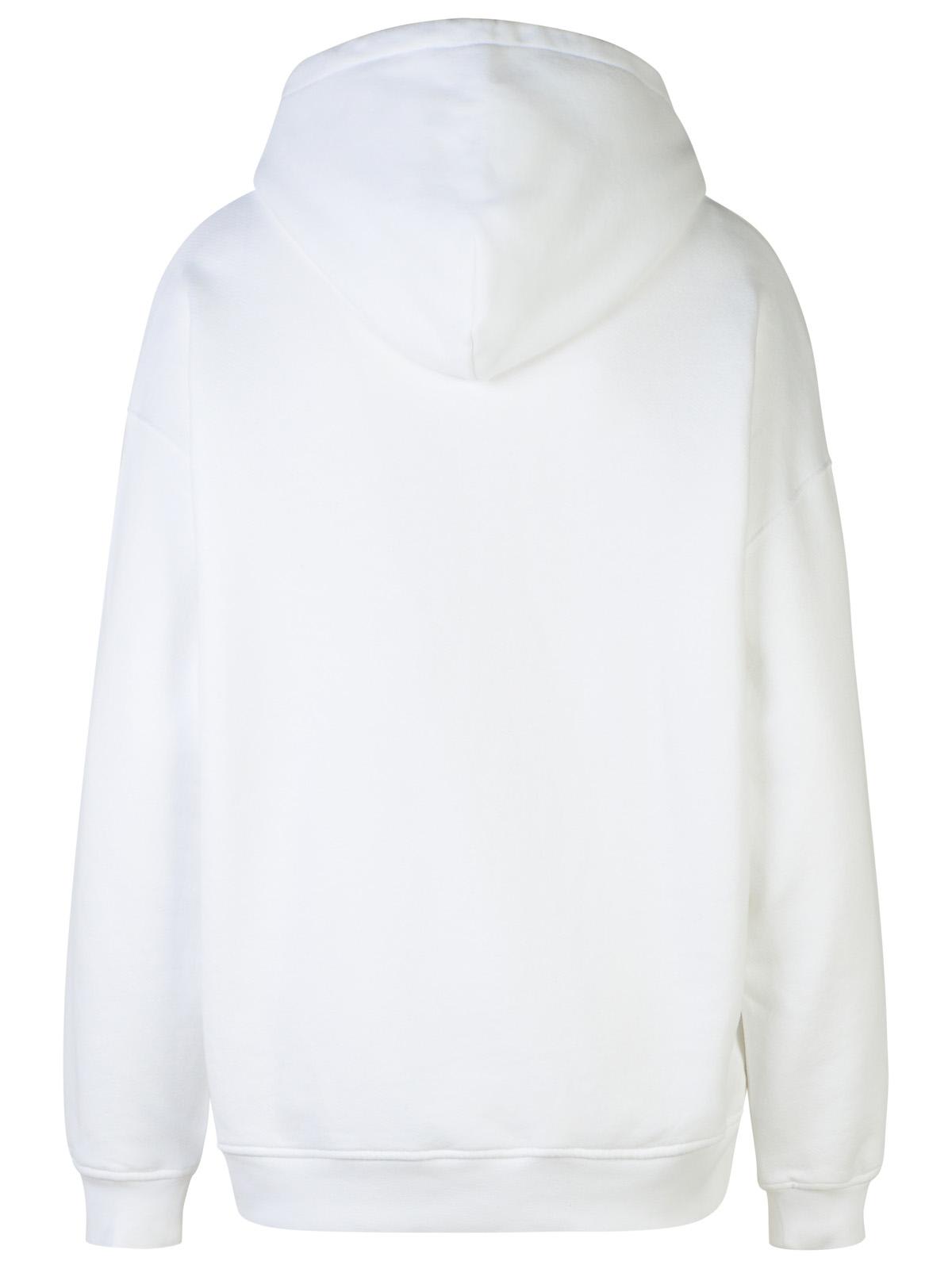 Shop M05ch1n0 Jeans White Cotton Sweatshirt