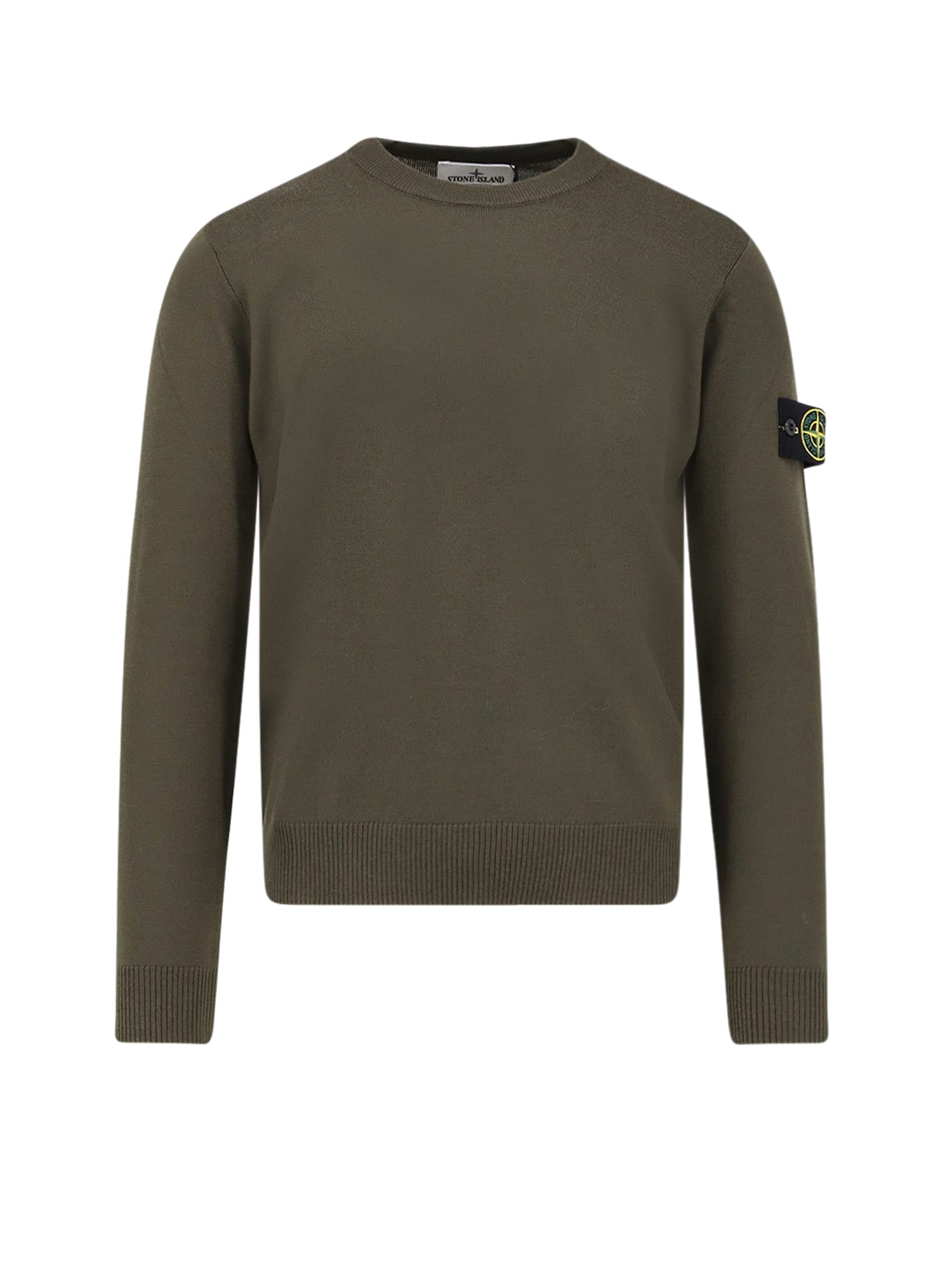 Stone Island Minimalist Organic Cotton Sweatshirt With Logo Patch In Animal Print