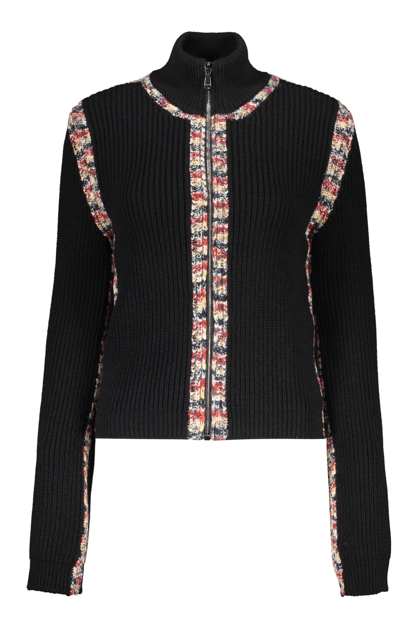 Missoni Wool Stand-up Collar Sweater In Black