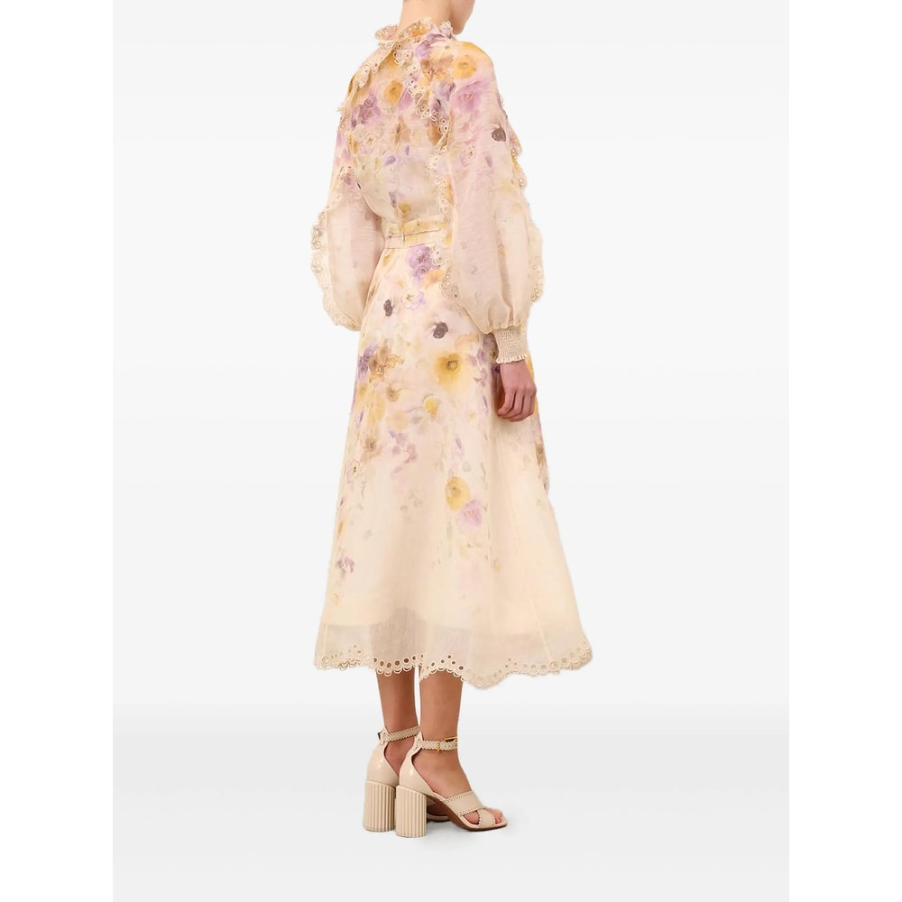 Zimmermann Printed Linen Blend Memento Shirt In Multi