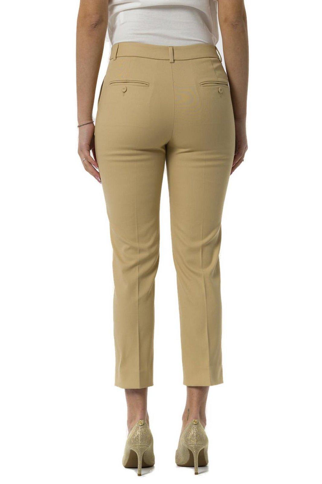 Weekend Max Mara Vite Cigarette Trousers In Stretch Cotton In Brown