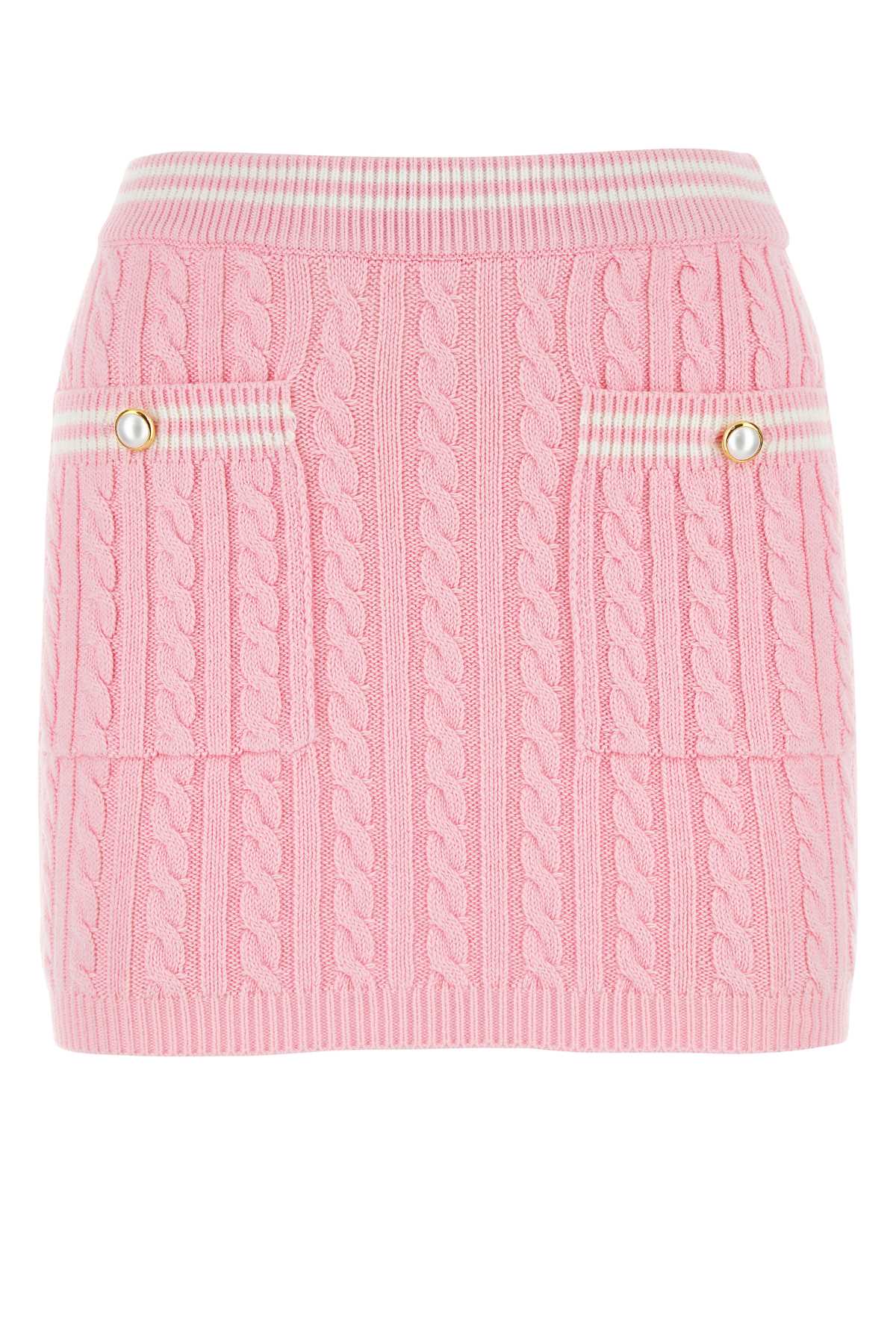Pink Cotton Mini Skirt