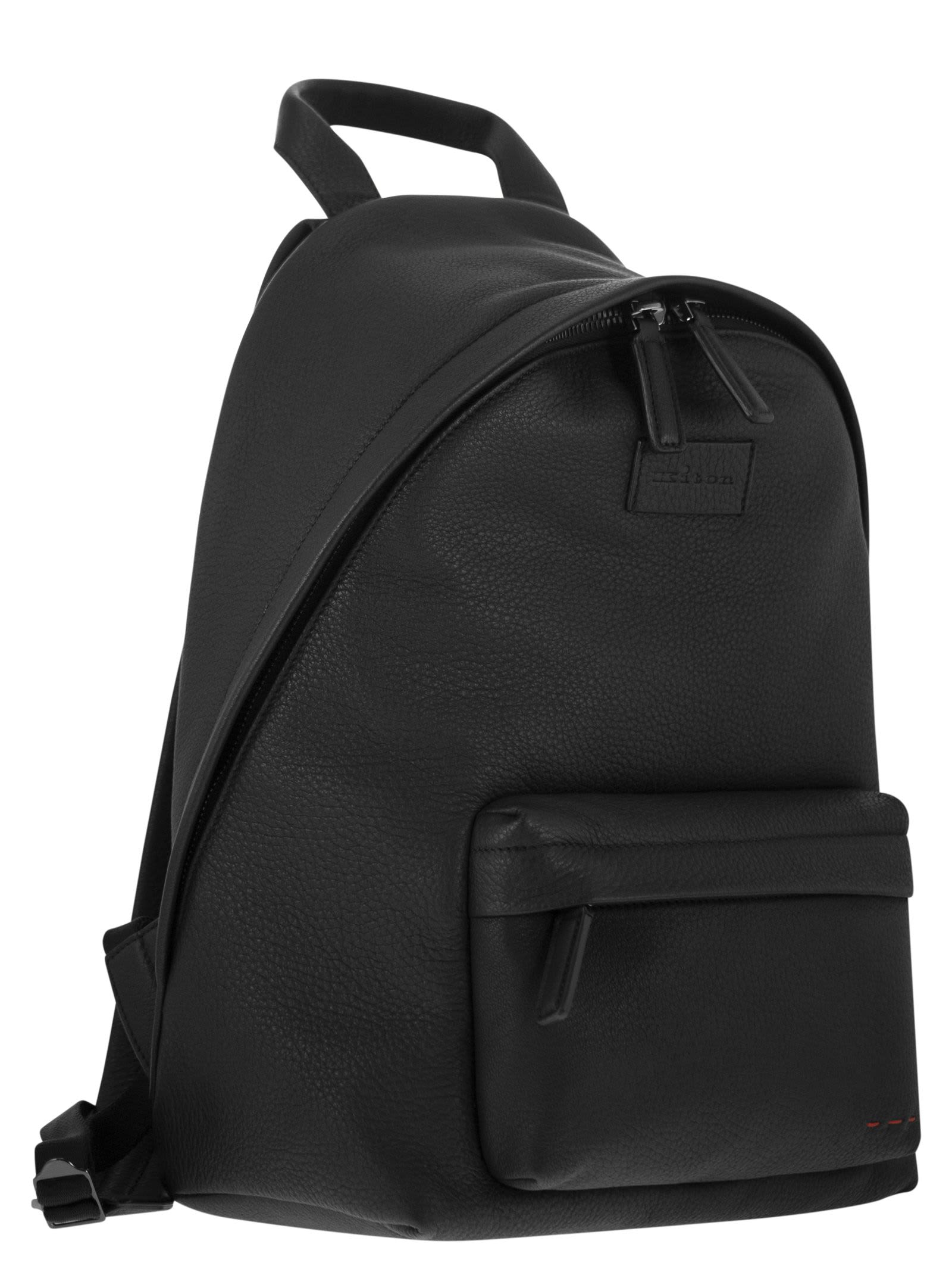 Kiton Men's Deerskin Backpack In Black