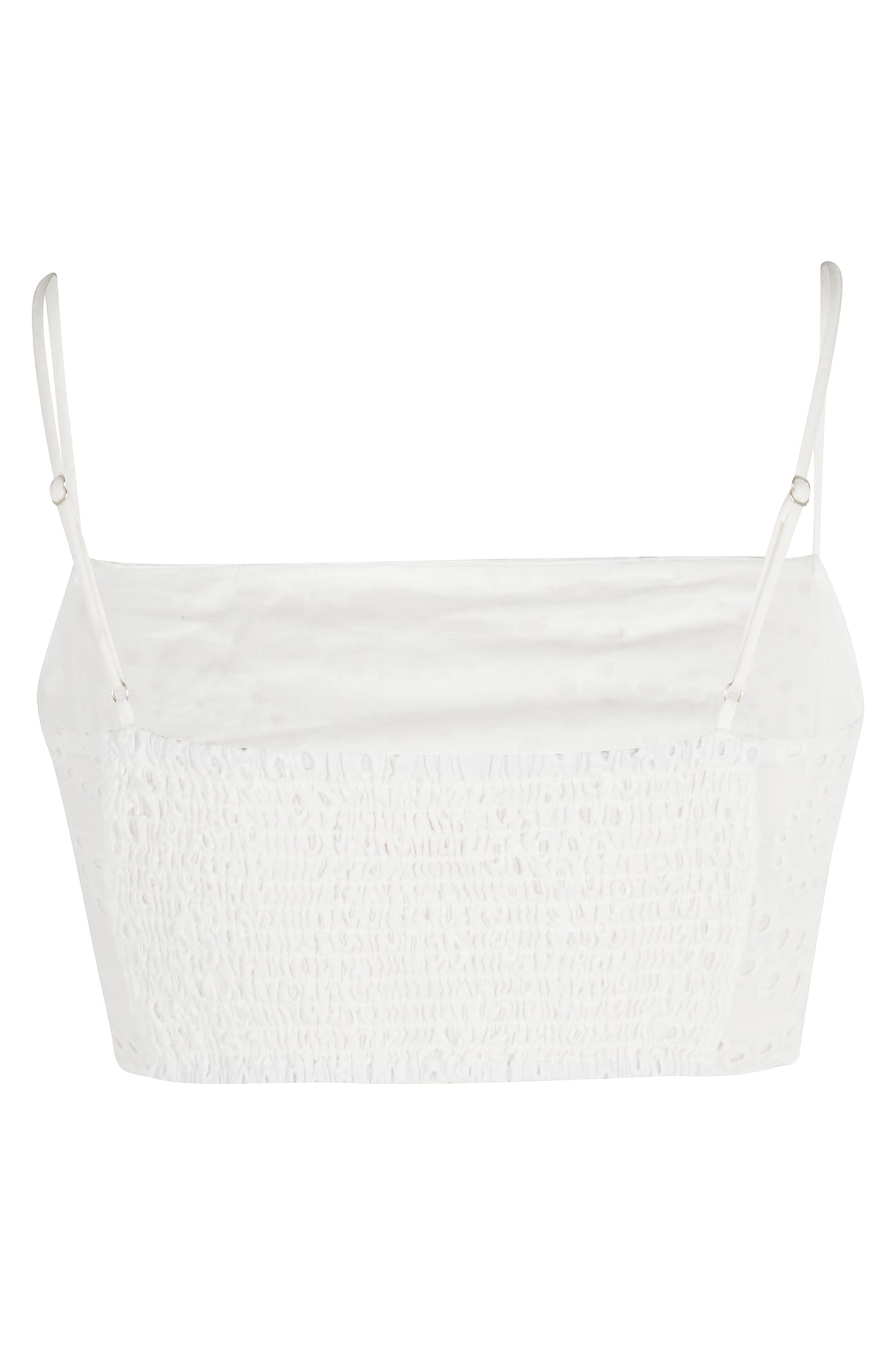 Mc2 Saint Barth Florida Broderie Anglaise Top In Neutral