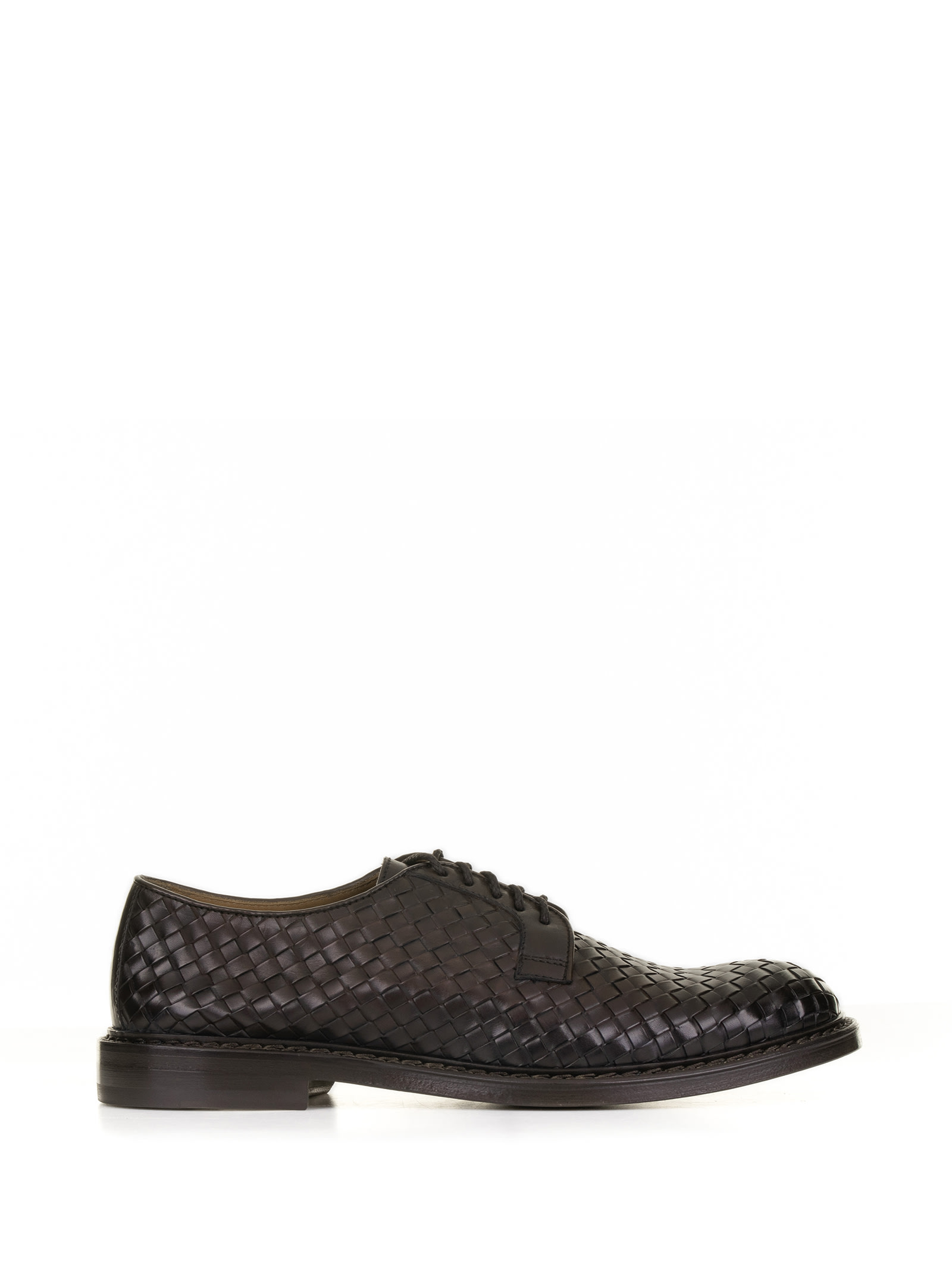 Brown Derby In Woven Leather