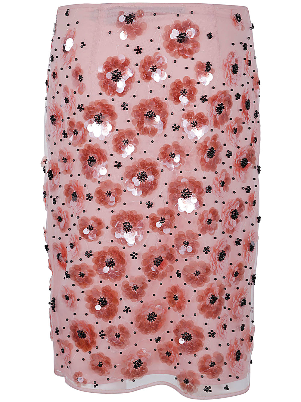 Shop Rotate Birger Christensen Flower Sequins Skirt In Peachskin