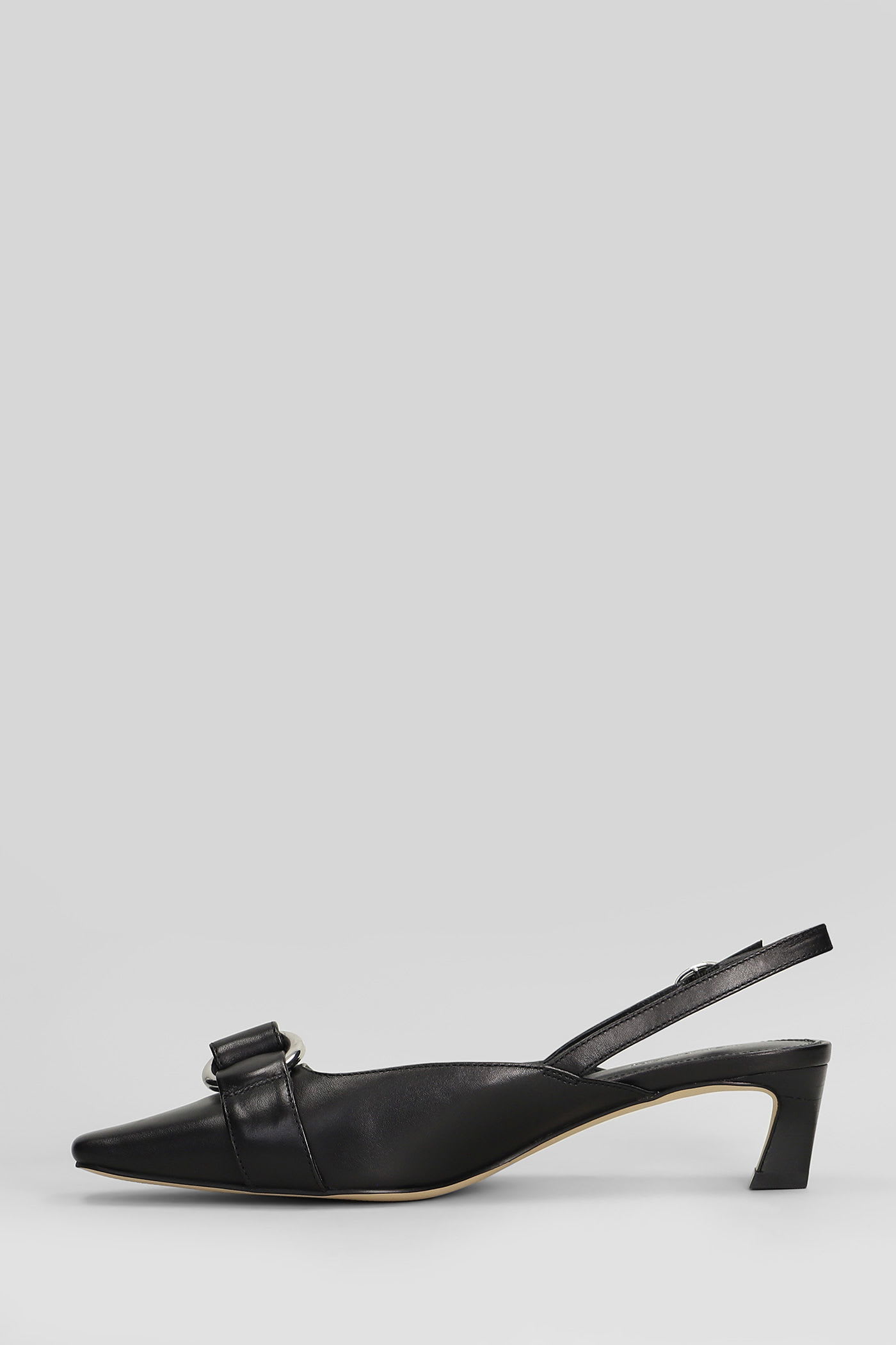 Michael Kors Jaden Kitten Sling Pumps In Black Leather In Black