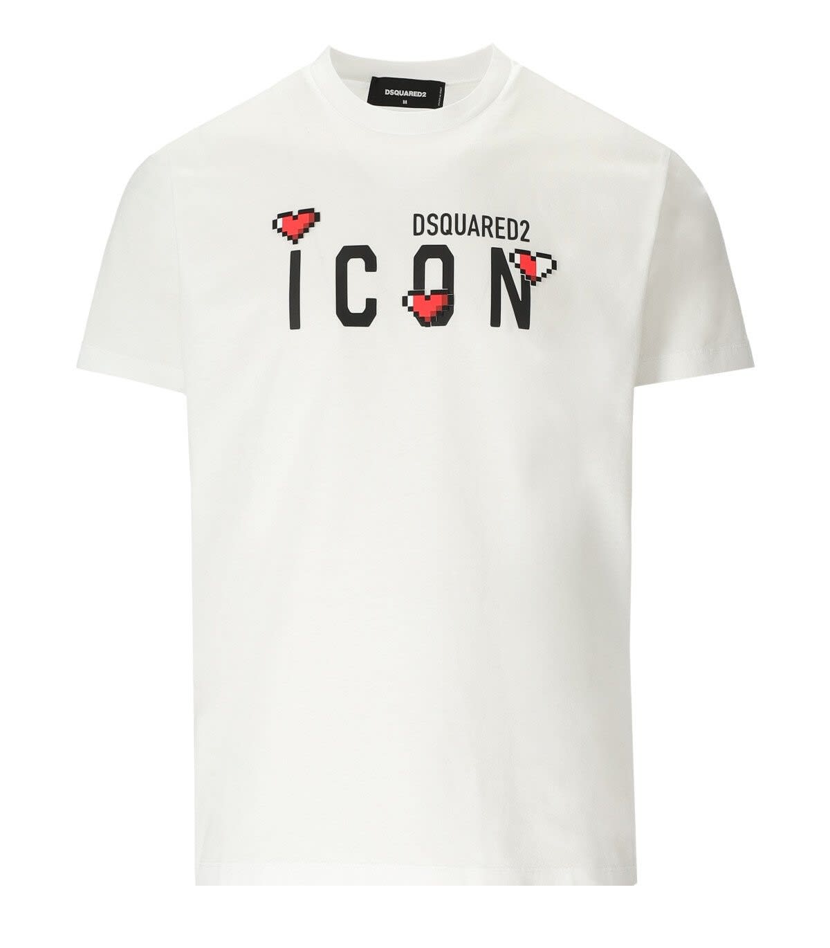 Shop Dsquared2 Be Icon Heart T-shirt In Bianco