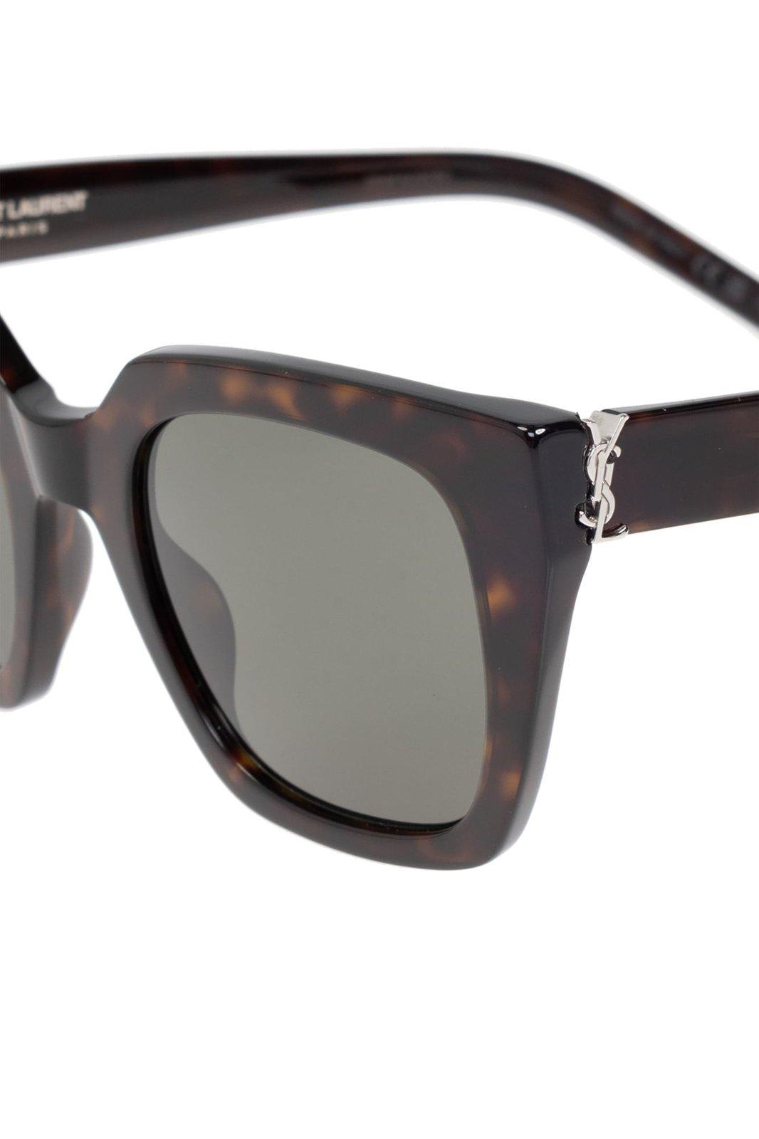 Shop Saint Laurent Sl M143 Sqaure Frame Sunglasses In Dk Hav Grey