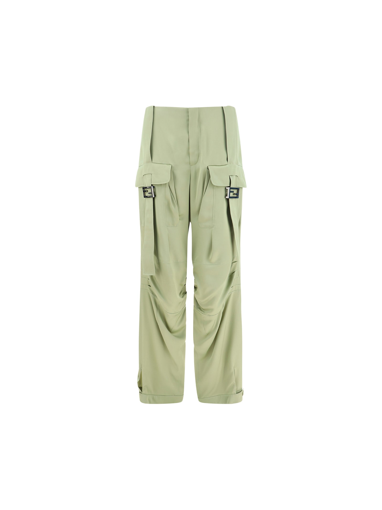 Shop Fendi Pants In Green