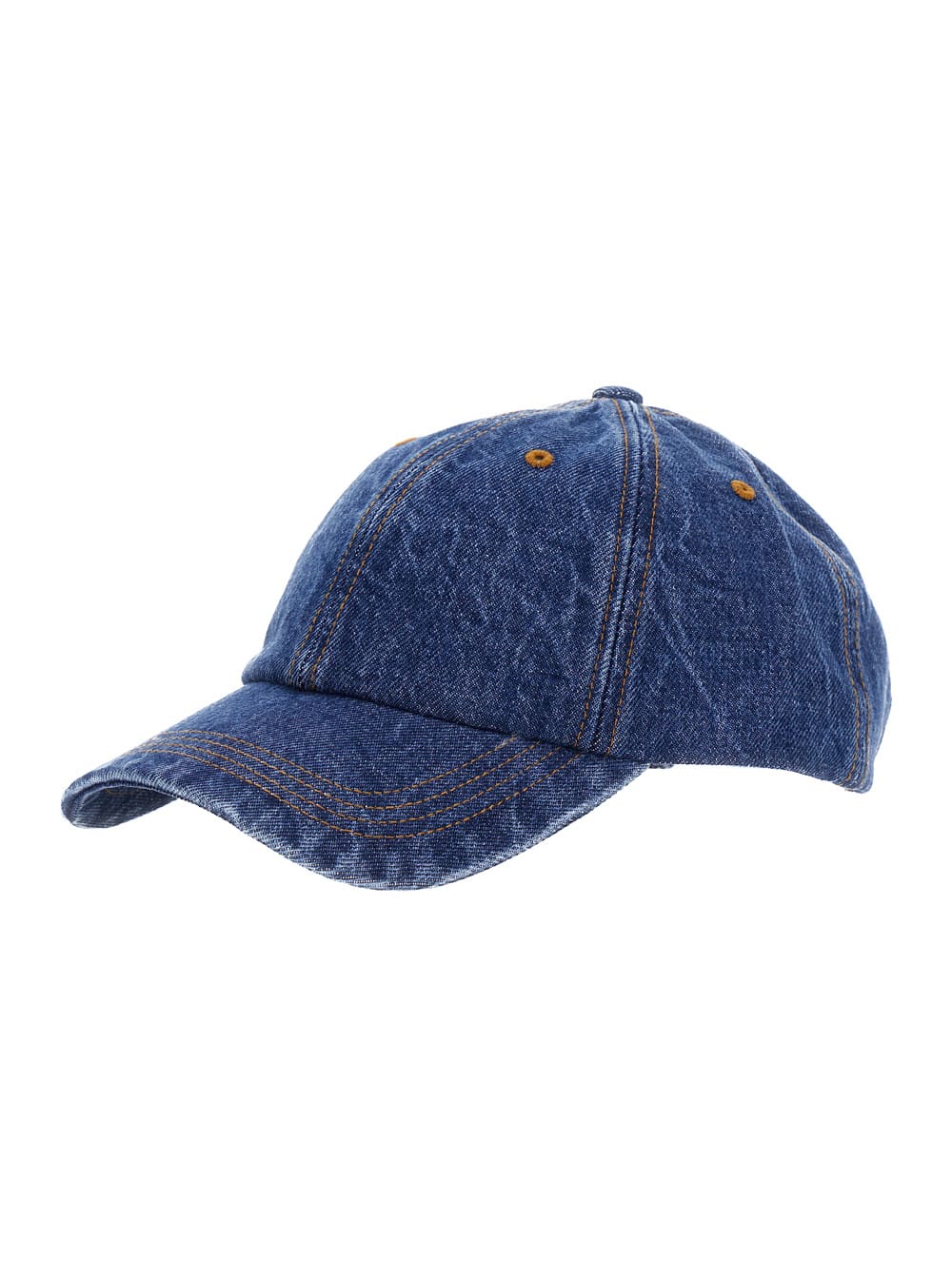 Blue Baseball Cap With Contrasting Stitching In Cotton Denim Man