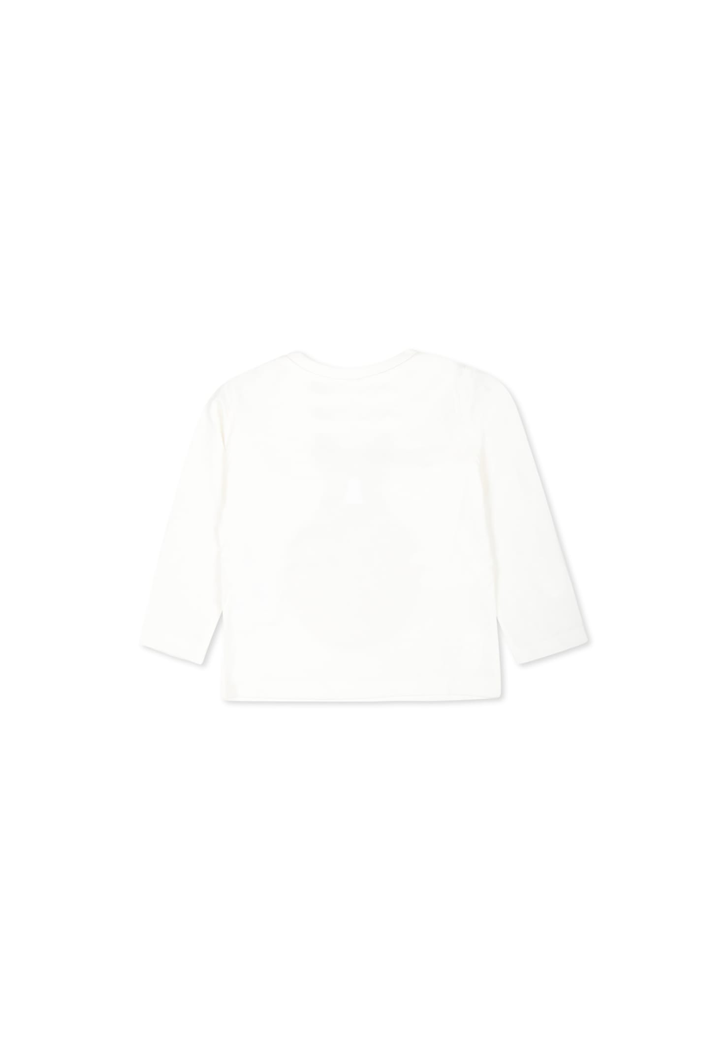 Stella Mccartney White T-shirt For Baby Boy With Horse Print In White