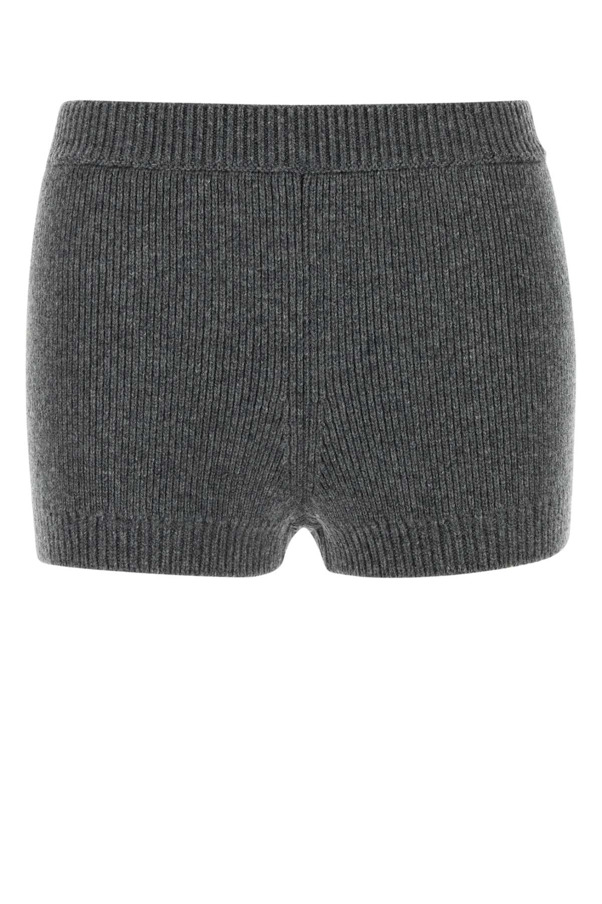 Shop Gucci Grey Wool Shorts In Charcoalgrey