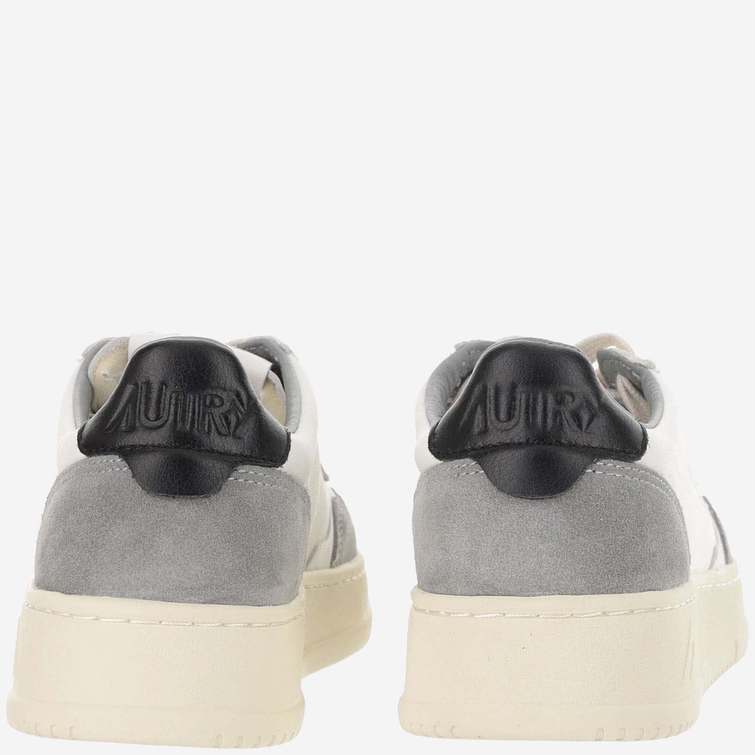 Shop Autry Medalist Low Leather Sneakers In Grey