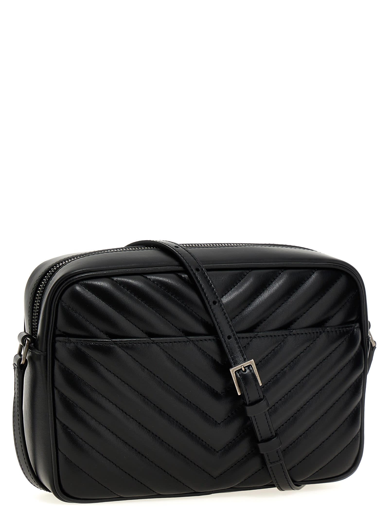 Saint Laurent Camera Bag Lou Crossbody Bag In Black