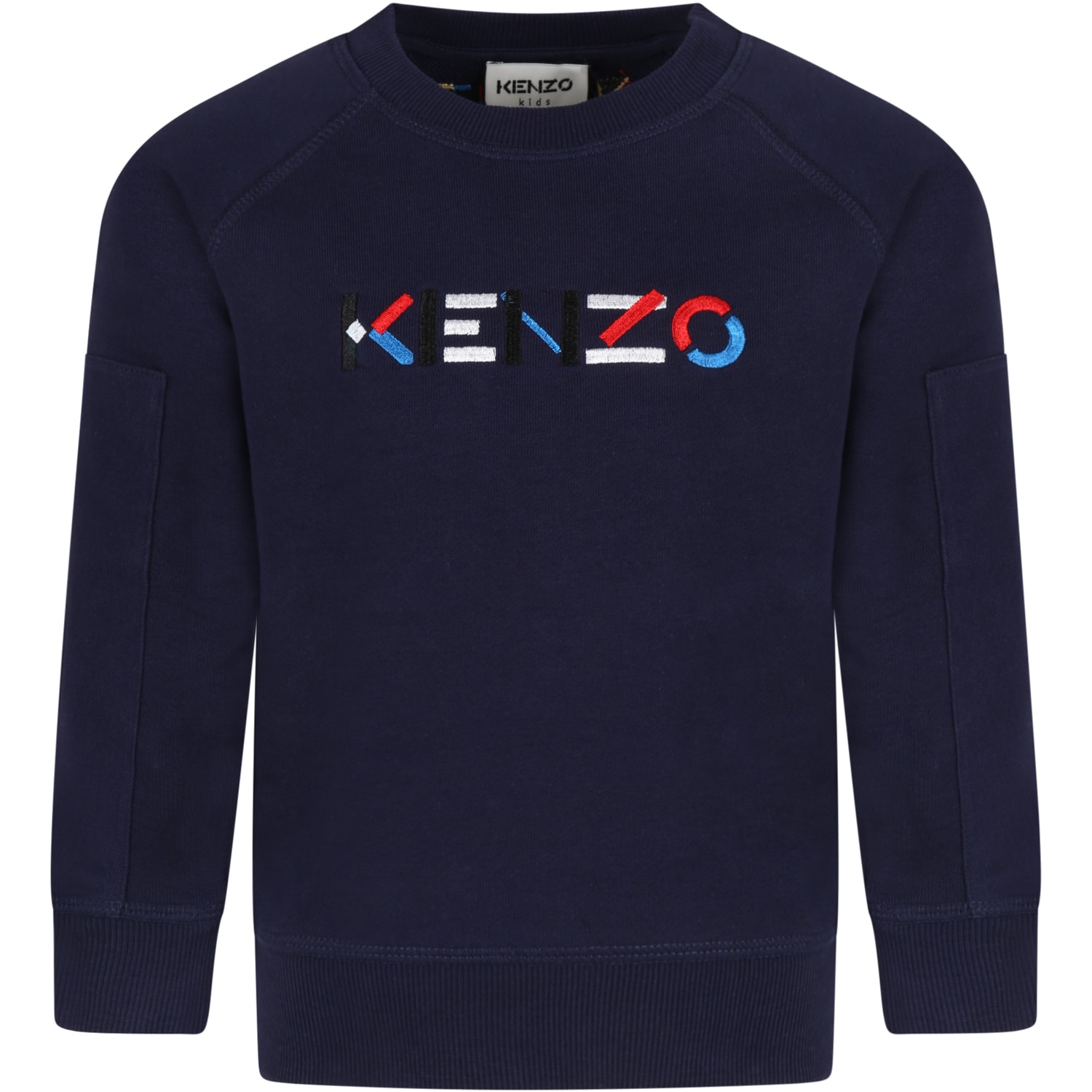 Kenzo Kids Blue Sweatshirt For Boy With Logo