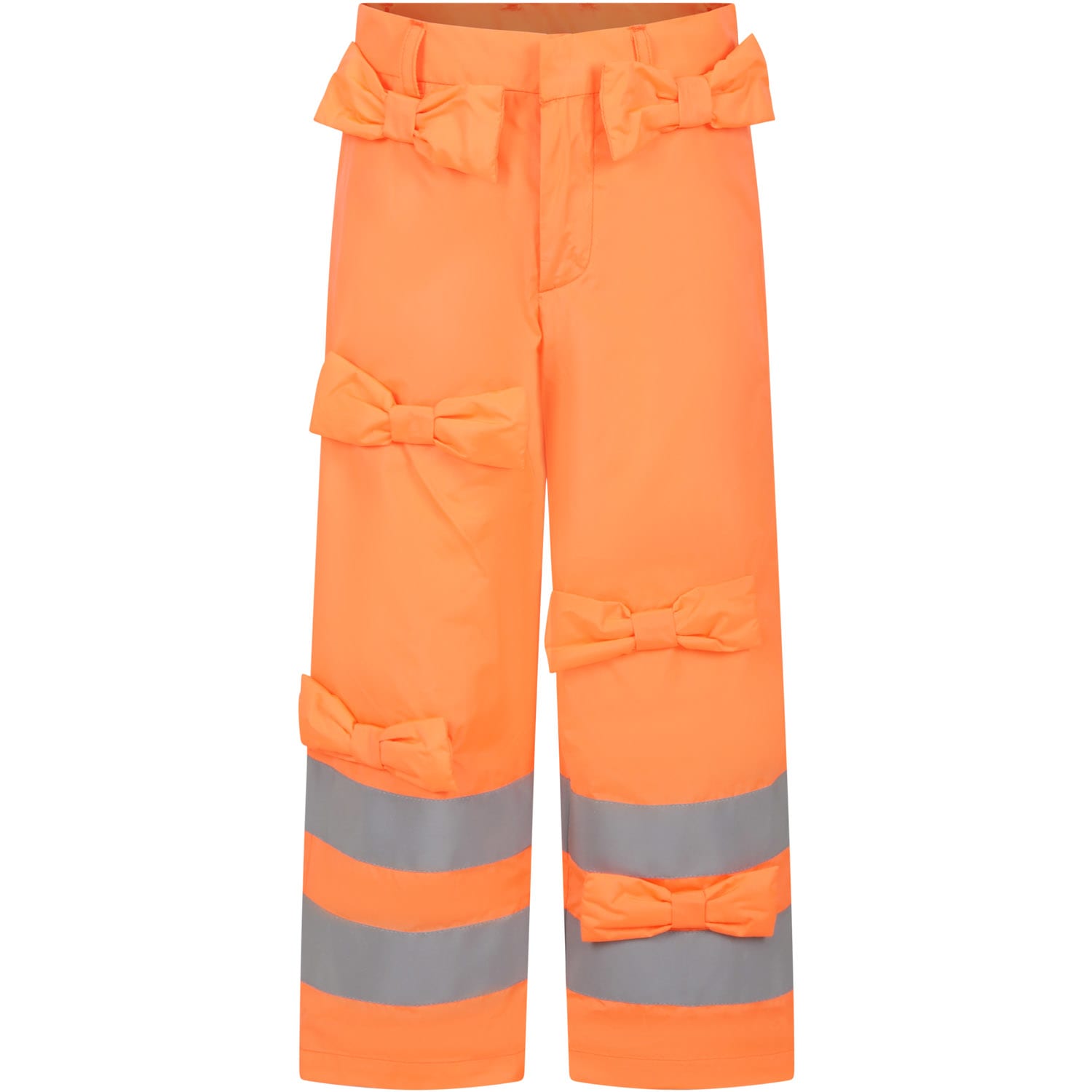 Caroline Bosmans Kids' Orange Trousers For Girl With Bows