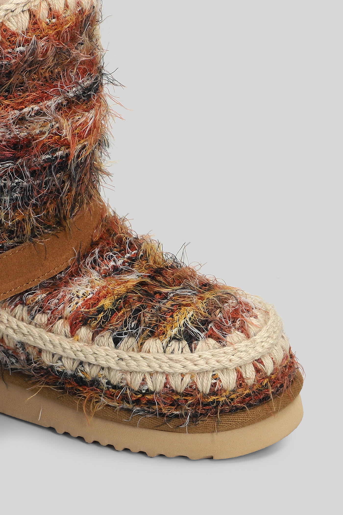 Mou Eskimo 24 Low Heels Ankle Boots In Multicolor Wool In Multi