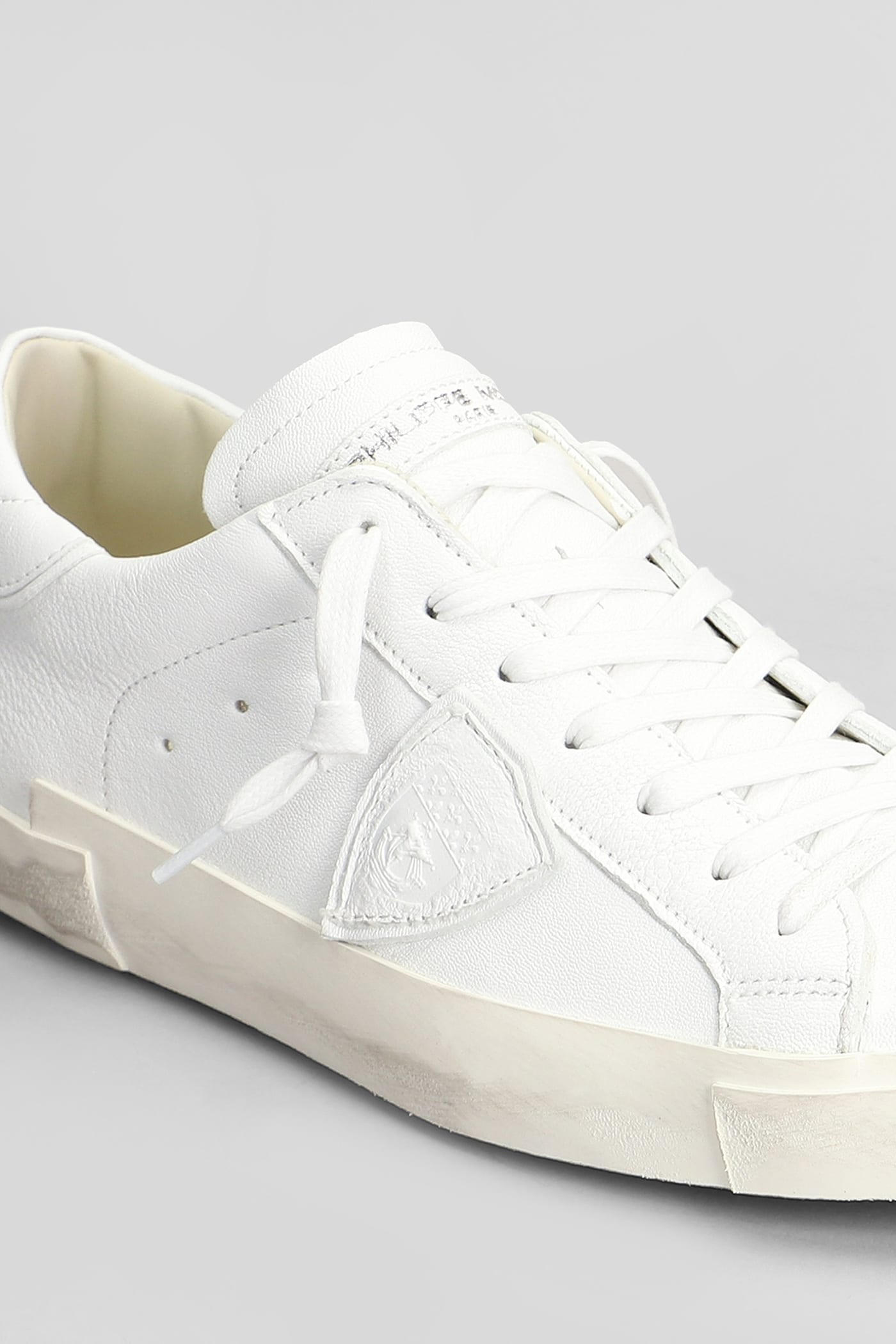 Shop Philippe Model Prsx Low Sneakers In White Leather