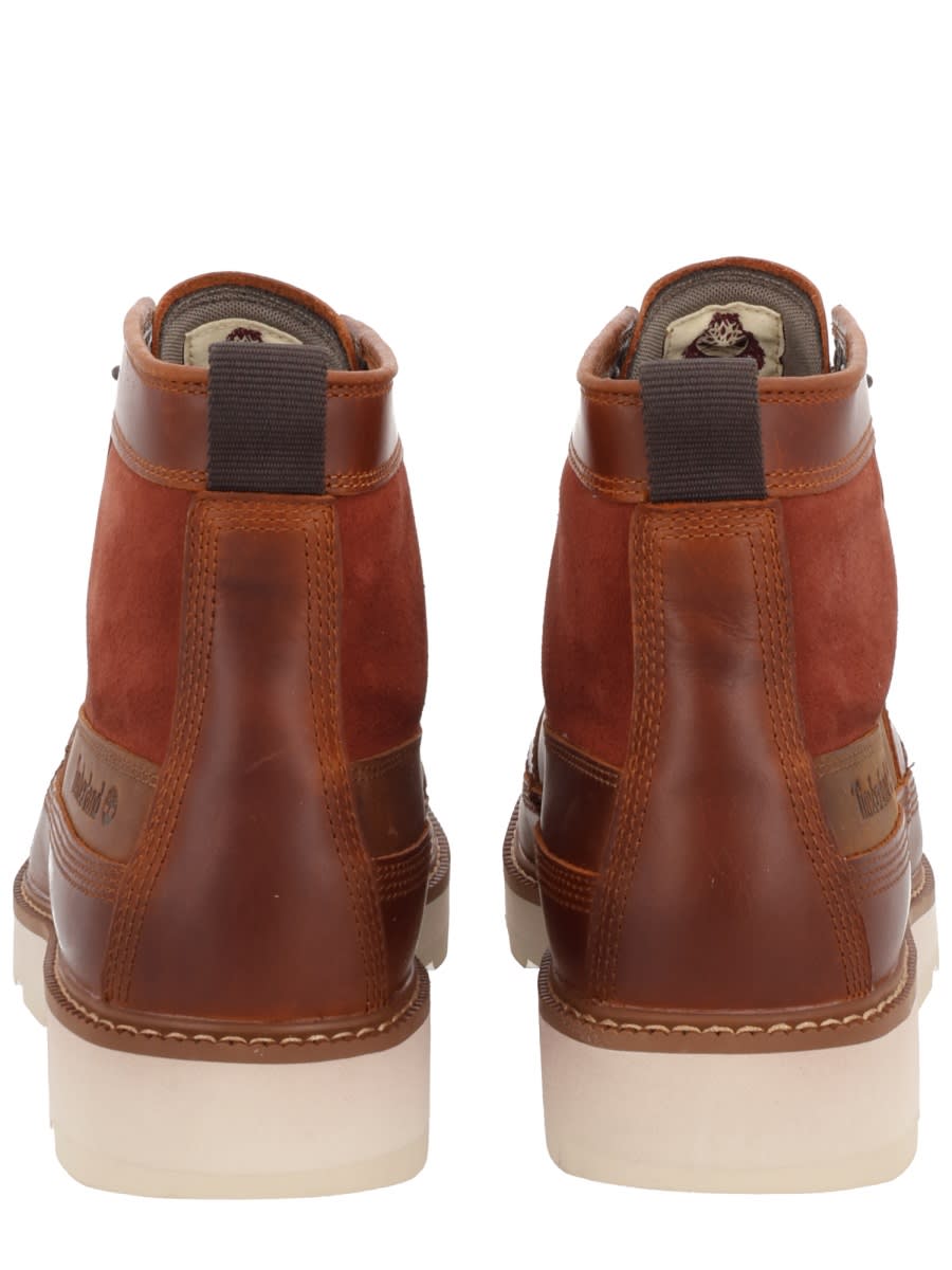 Timberland Stylish Boots With Contrast Stitching And Rubber Sole In Brown