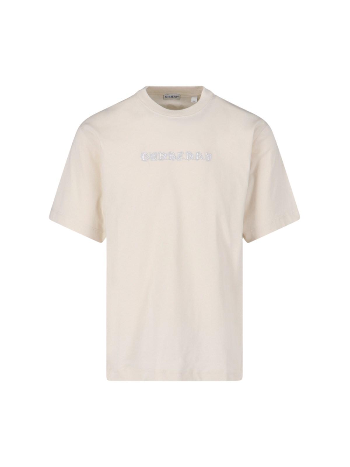 Shop Burberry Logo T-shirt In Neutrals