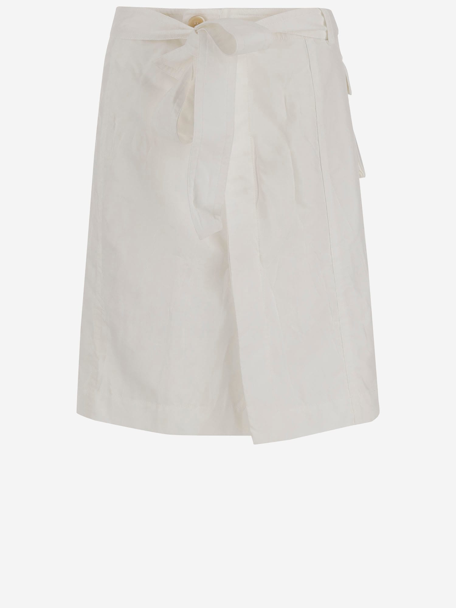Ferragamo Wallet Skirt Made Of Cotton Blend In White