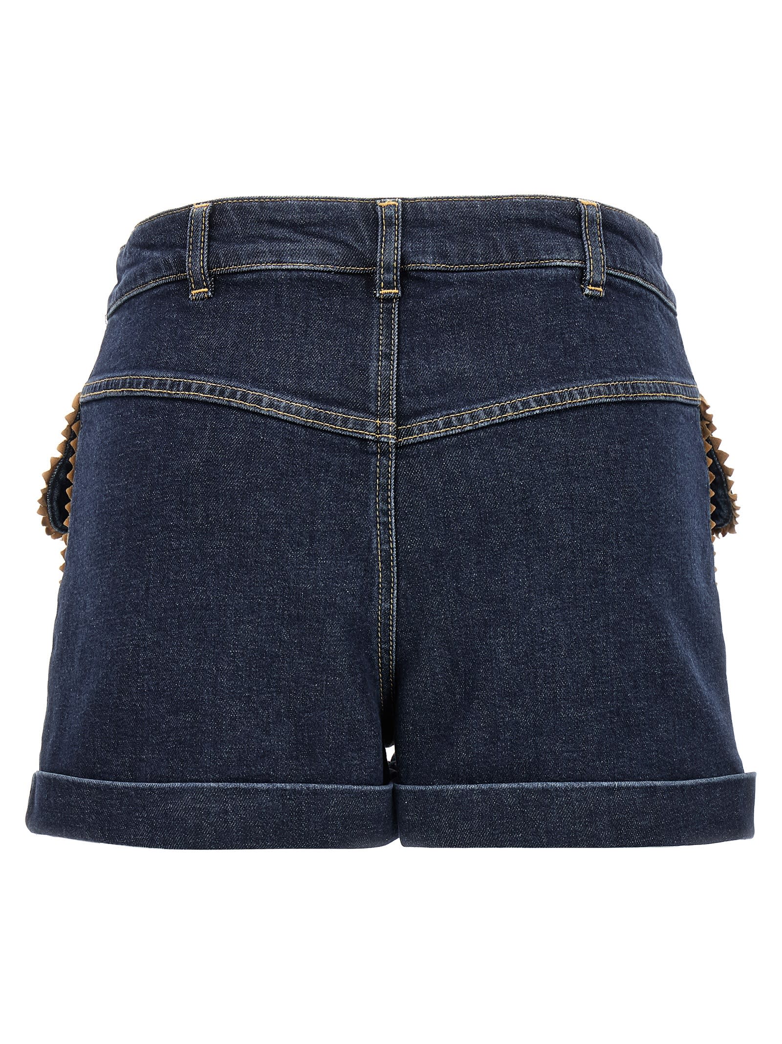 Shop Moschino Passementer Shorts In Blue