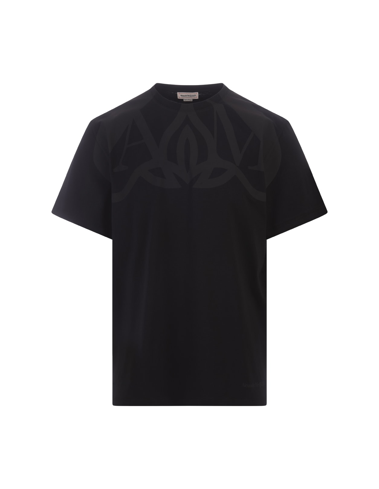 Alexander McQueen Black T-shirt With Seal Logo