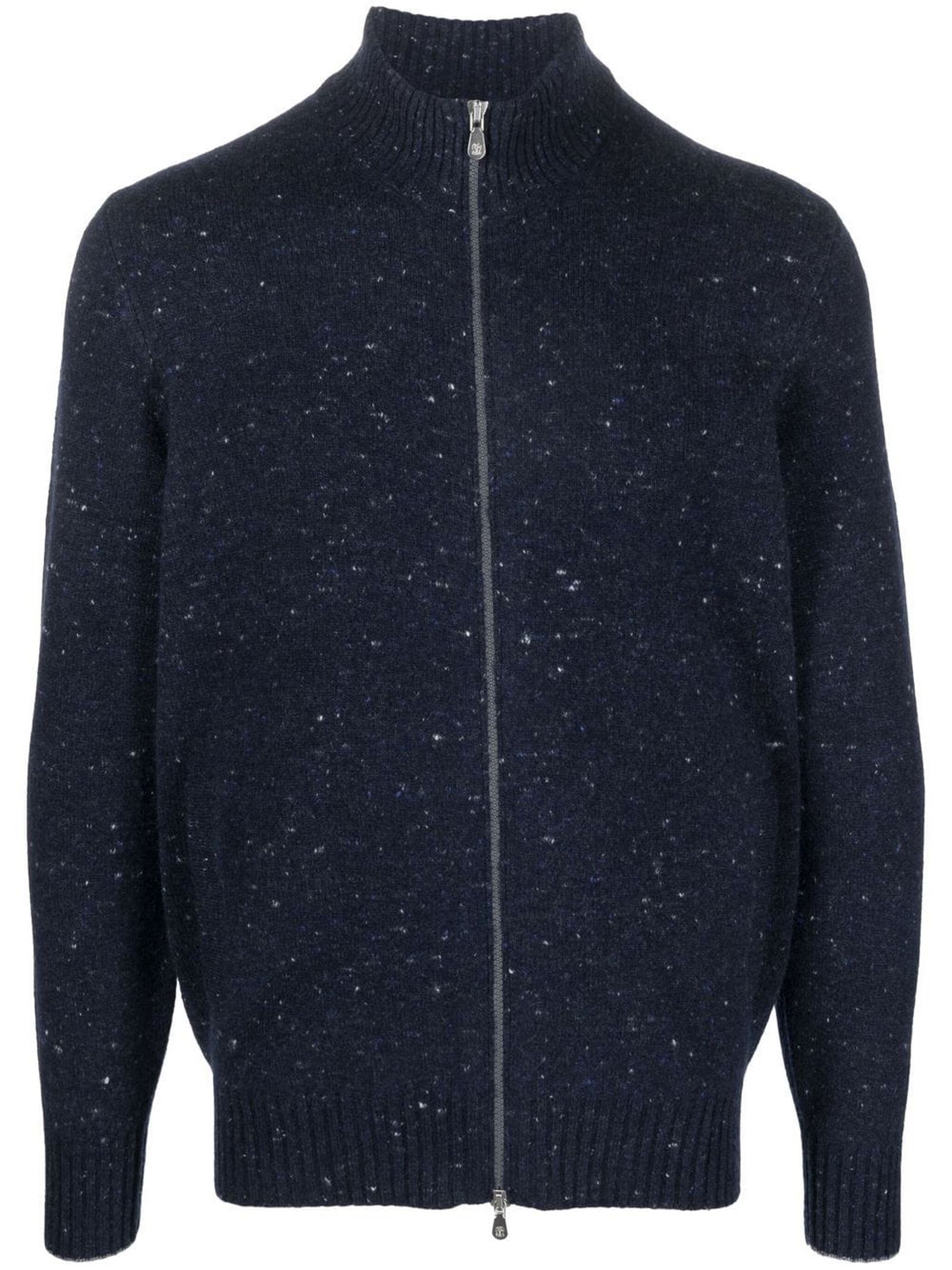Brunello Cucinelli Blue Wool-cashmere Blend Sweater