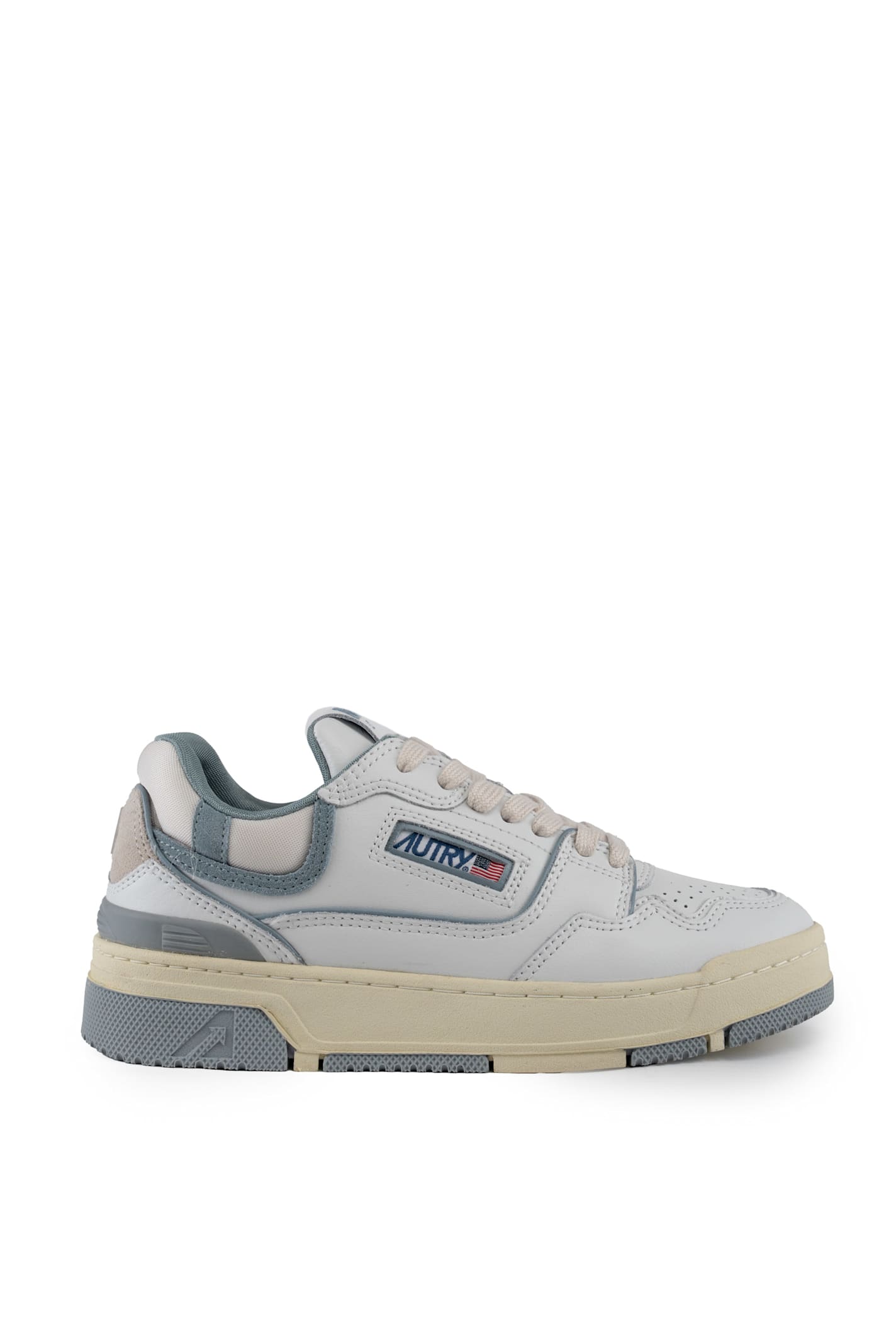 Shop Autry Clc Sneakers In Leather And Suede In White