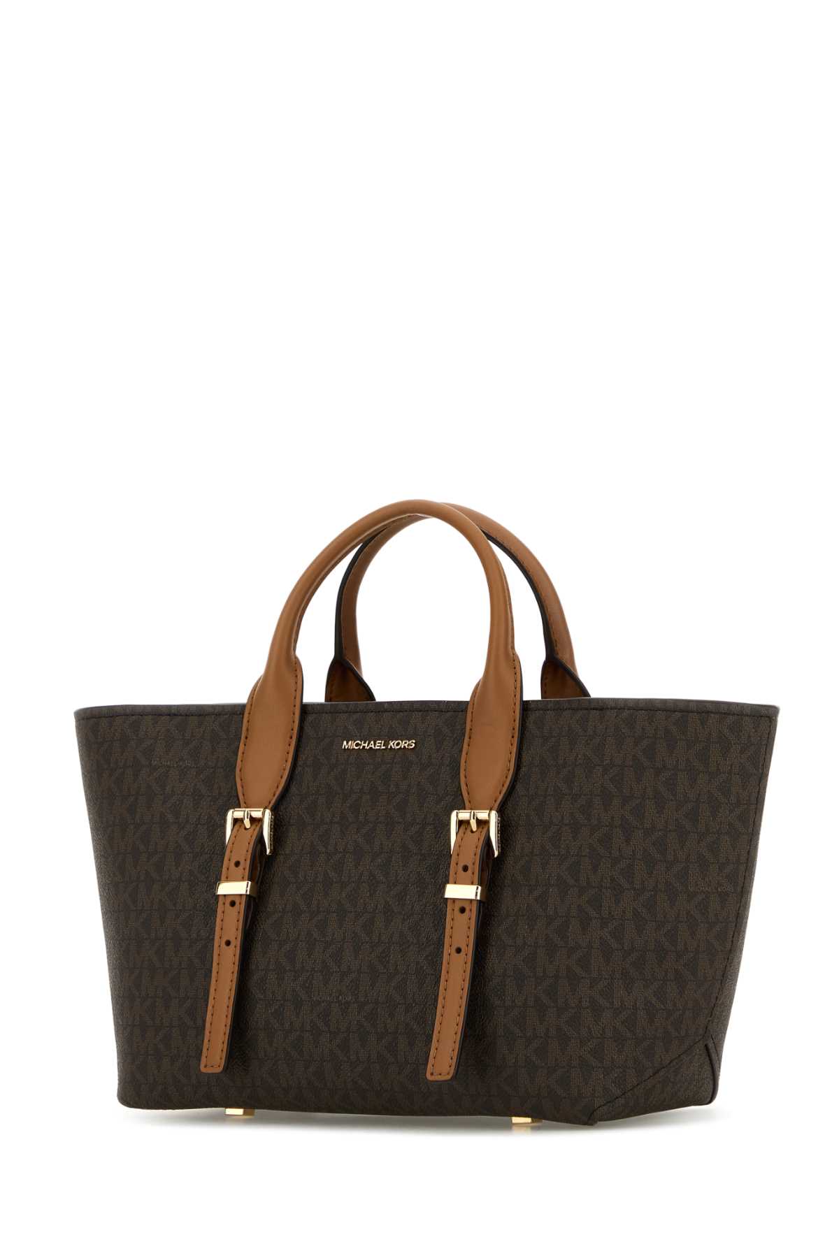 Michael Kors Printed Canvas Moore Shopping Bag In Brnacorn