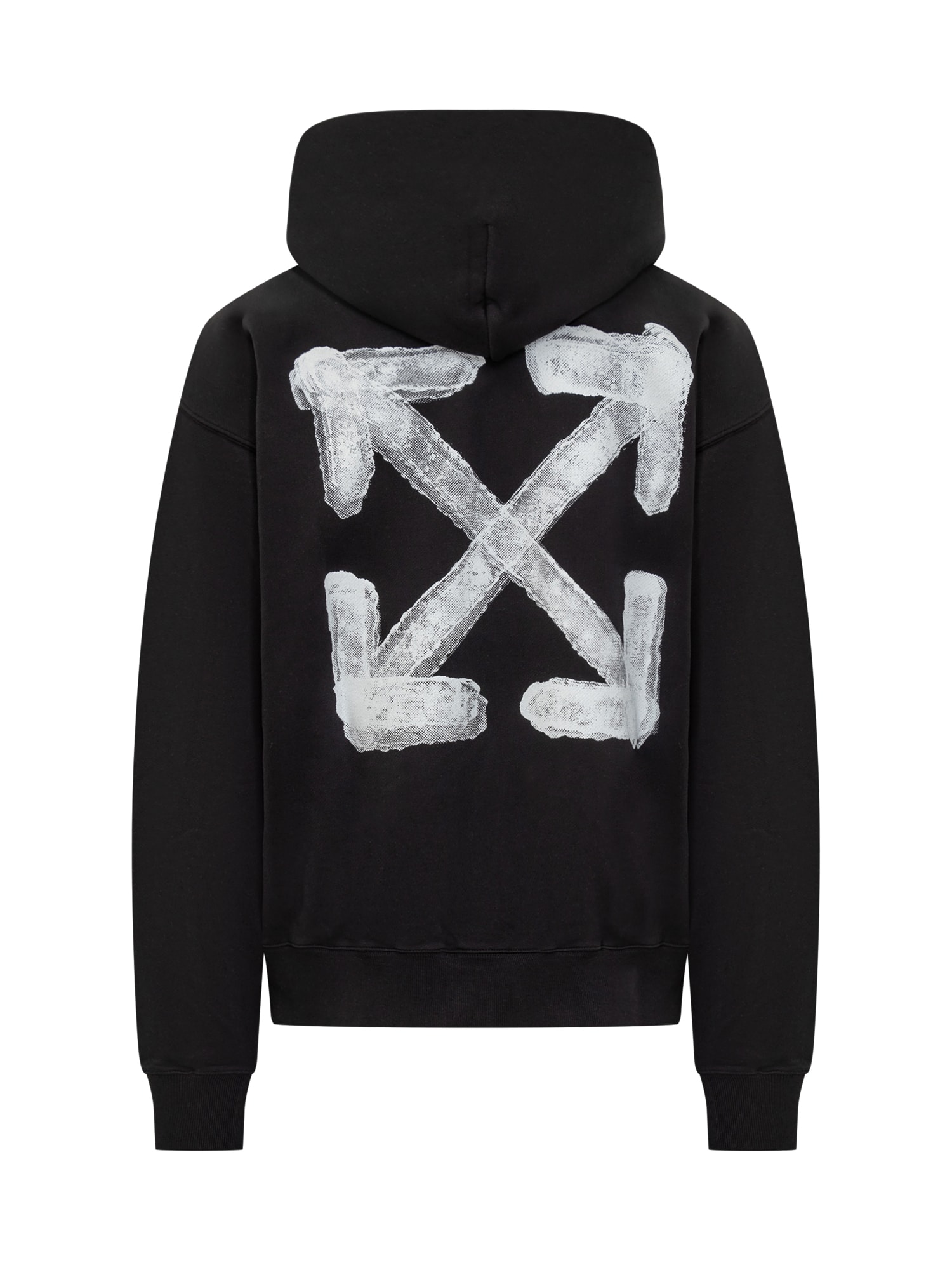 Shop Off-white Spray Arrow Hoodie In Black White