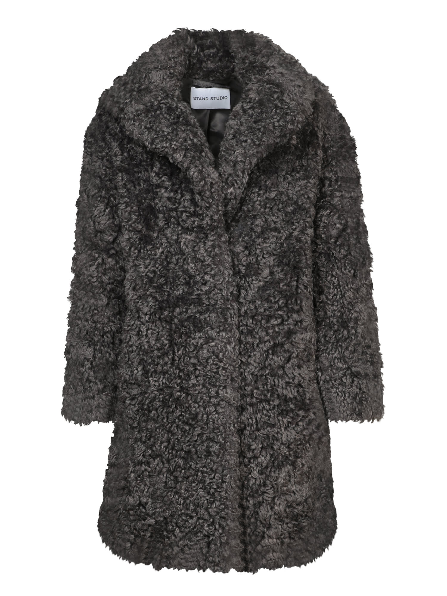 Shop Stand Studio Grey Fur Coat