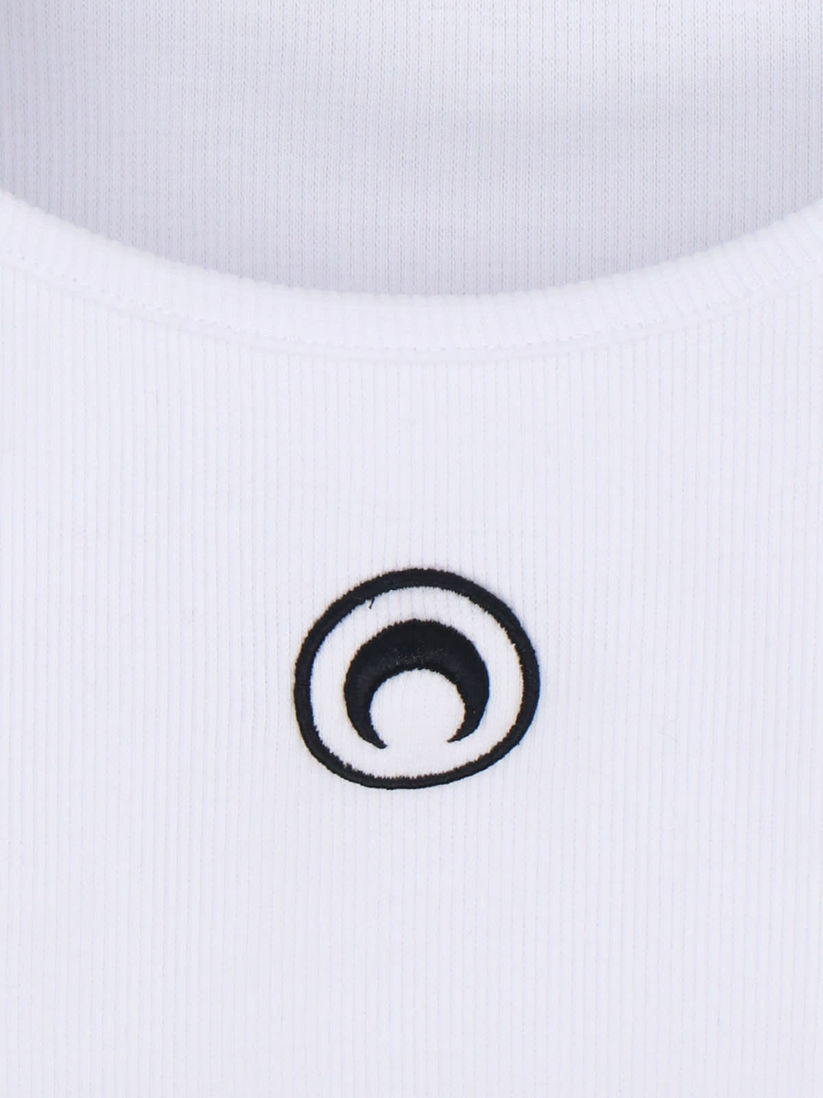 Marine Serre Round-neck Long-sleeved Fitted Short-sleeved T-shirt In White