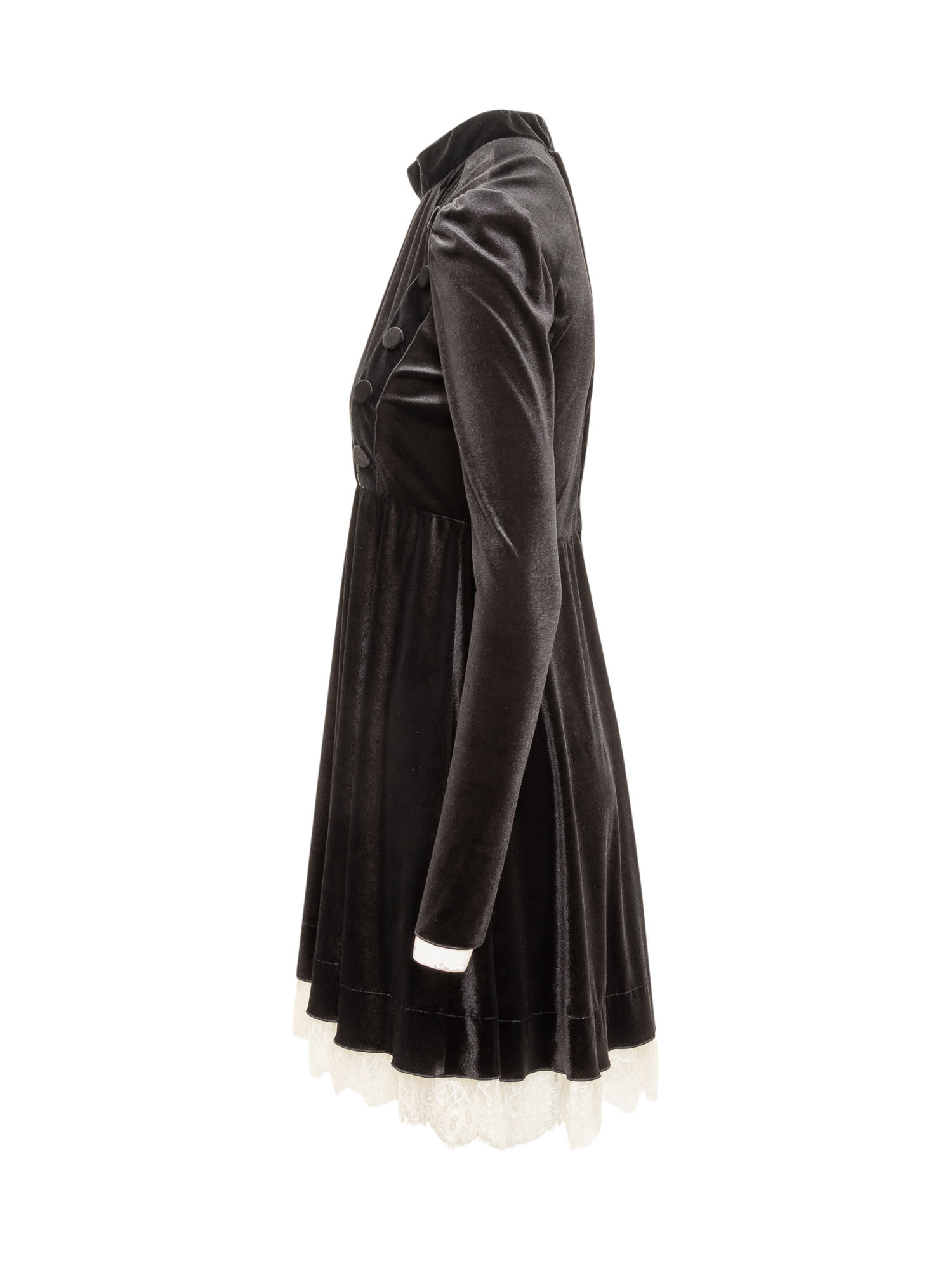 Shop Philosophy Di Lorenzo Serafini Velvet Dress In Fantasia Nero