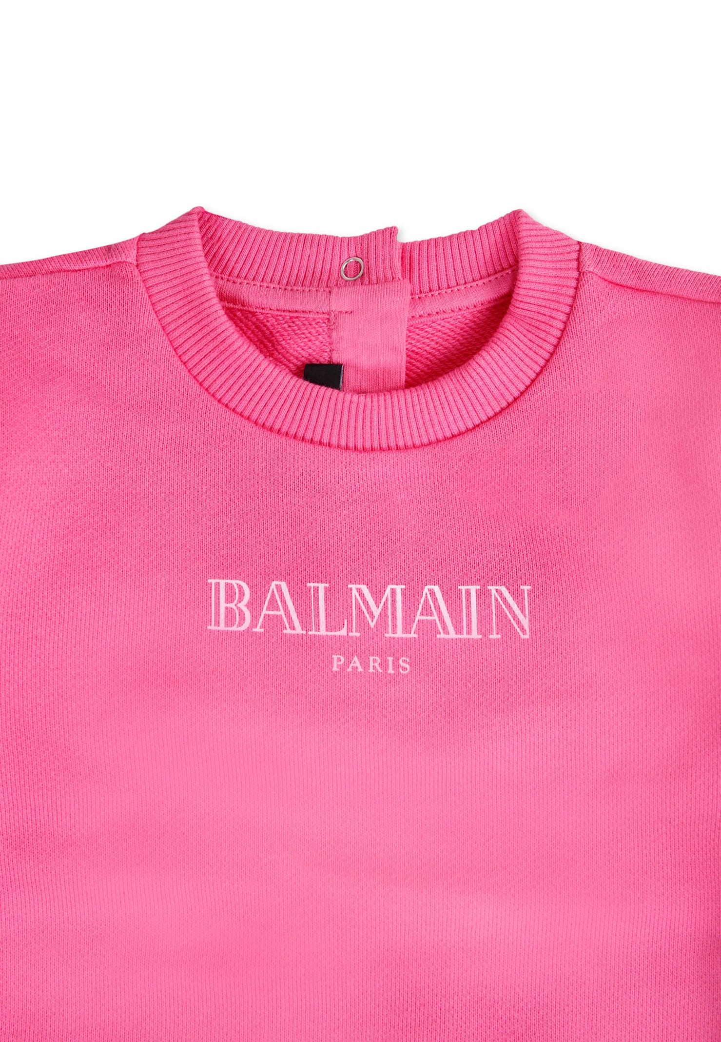 Balmain Pink Sweatshirt For Baby Girl With Logo In Pink
