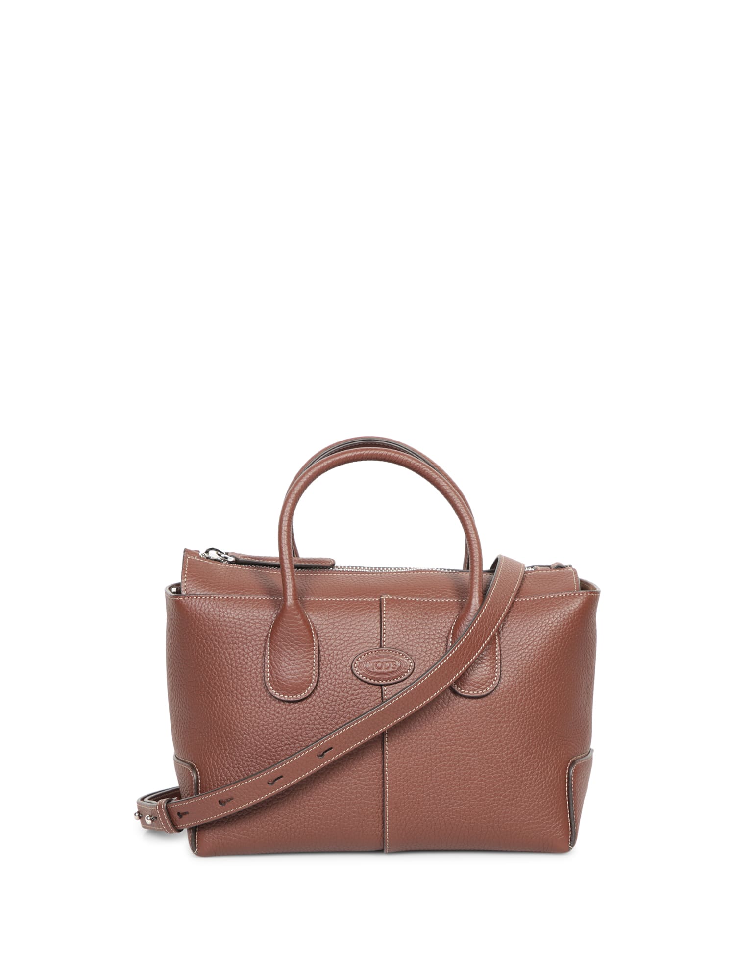 TOD'S SMALL MAHOGANY SHOPPING BAG