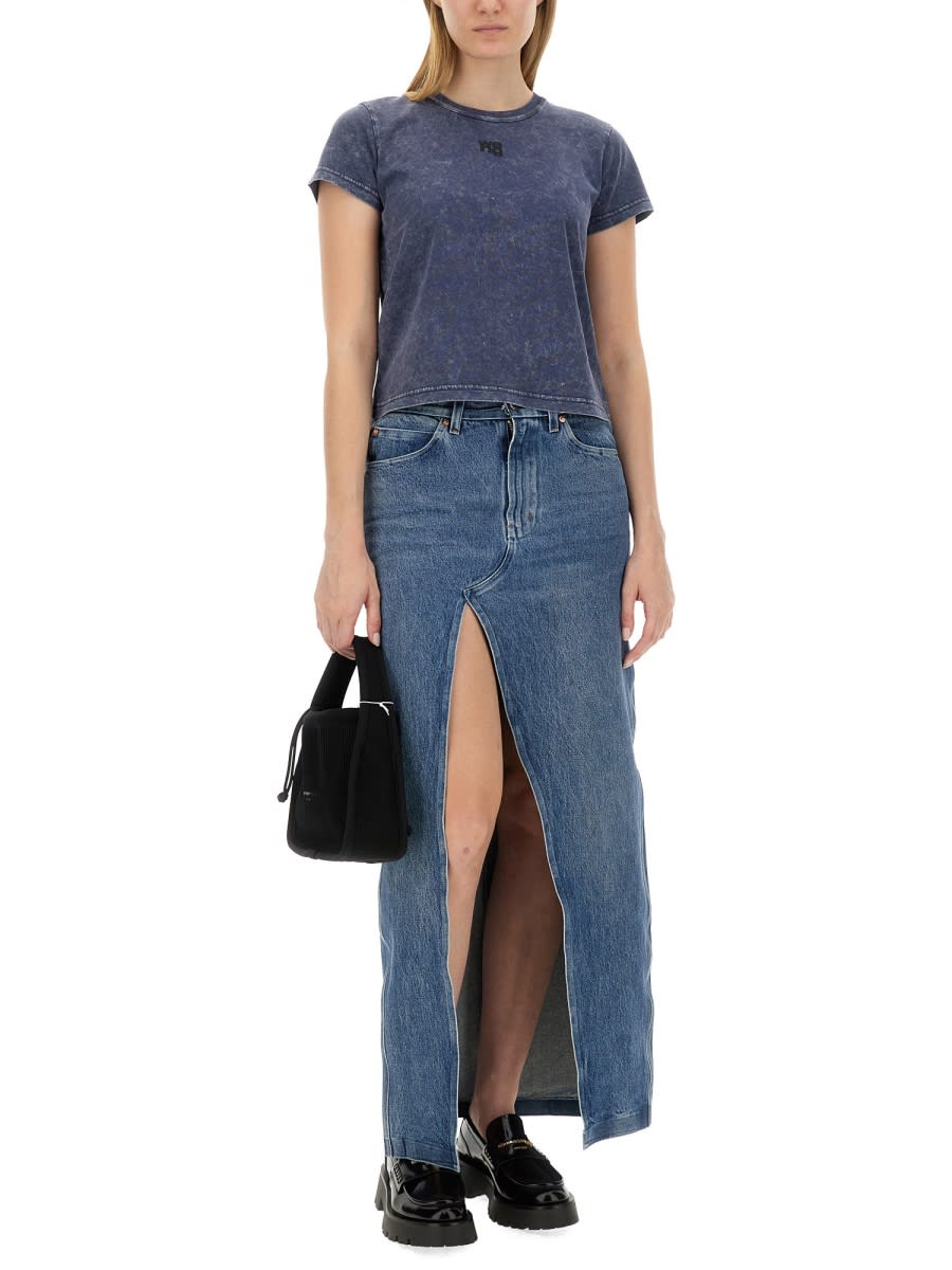 Shop Alexander Wang T Essential Shrunk T-shirt In Blue