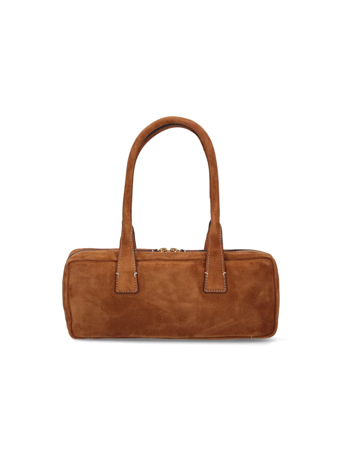 Staud Smooth Leather Shoulder Bag With Double Handles In Brown