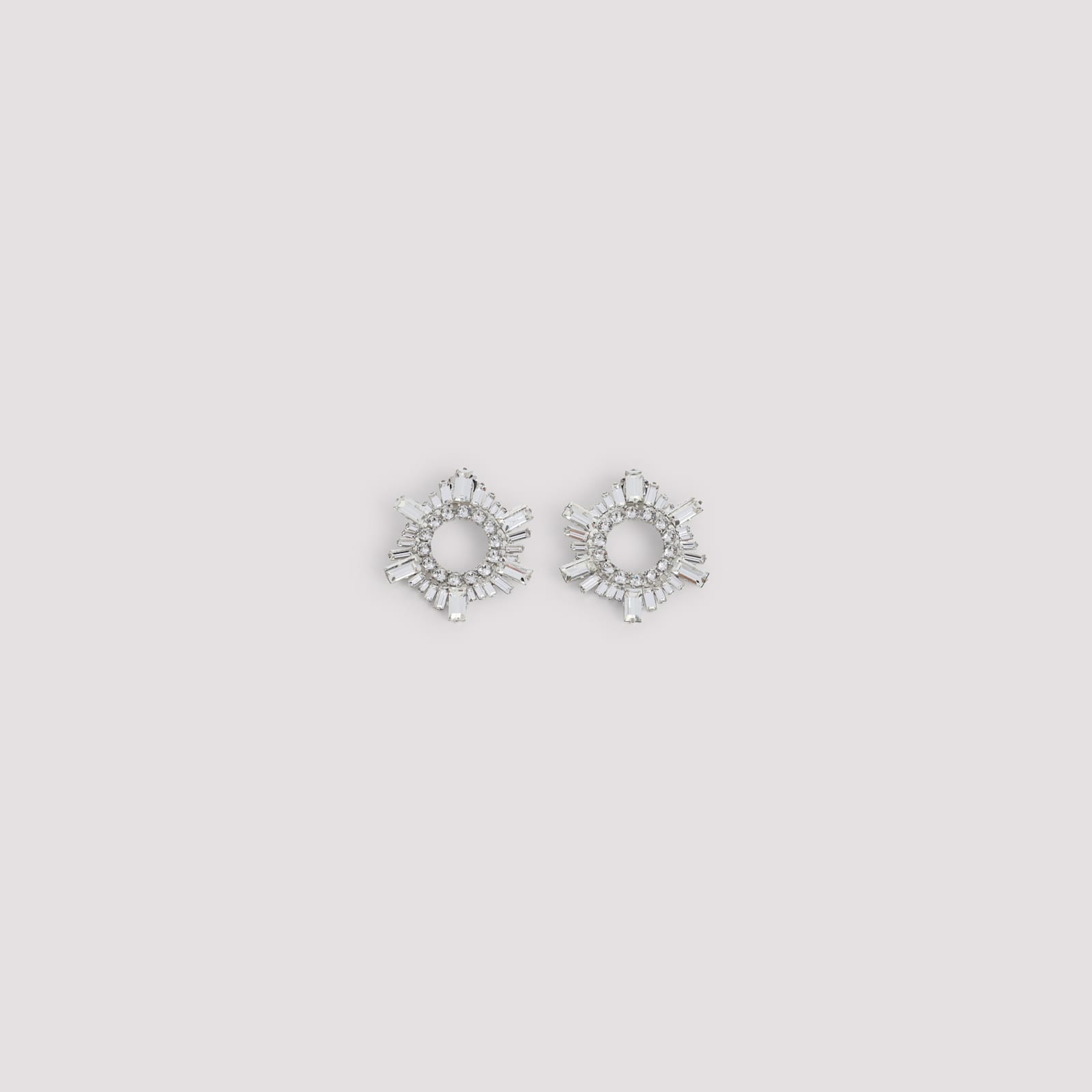 Amina Muaddi Begum Earrings Mini In White