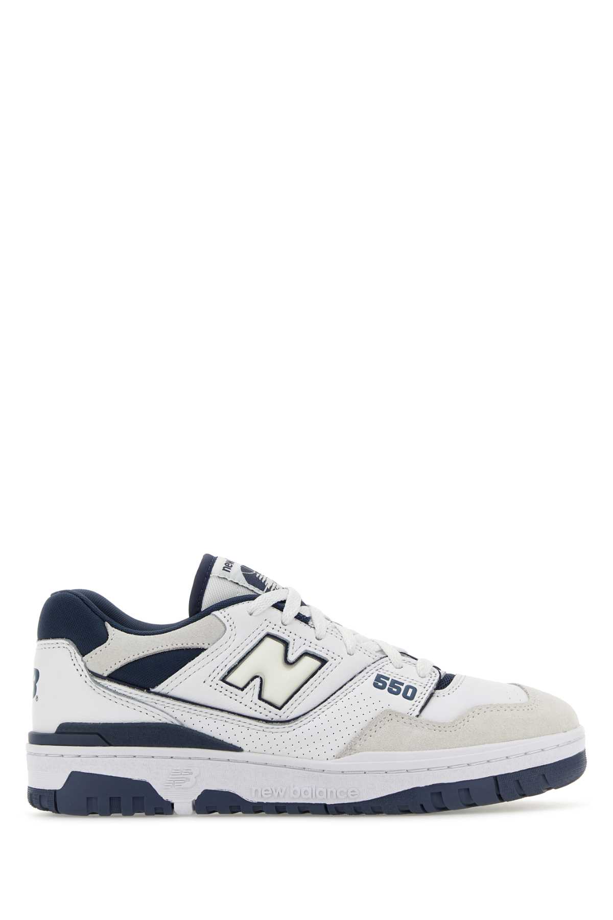 Shop New Balance Two-tones Leather And Fabric 550 Sneakers In White