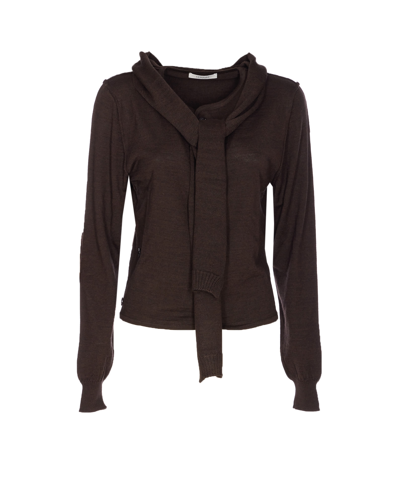 Lemaire Twisted Cardigan With Scarf In Black
