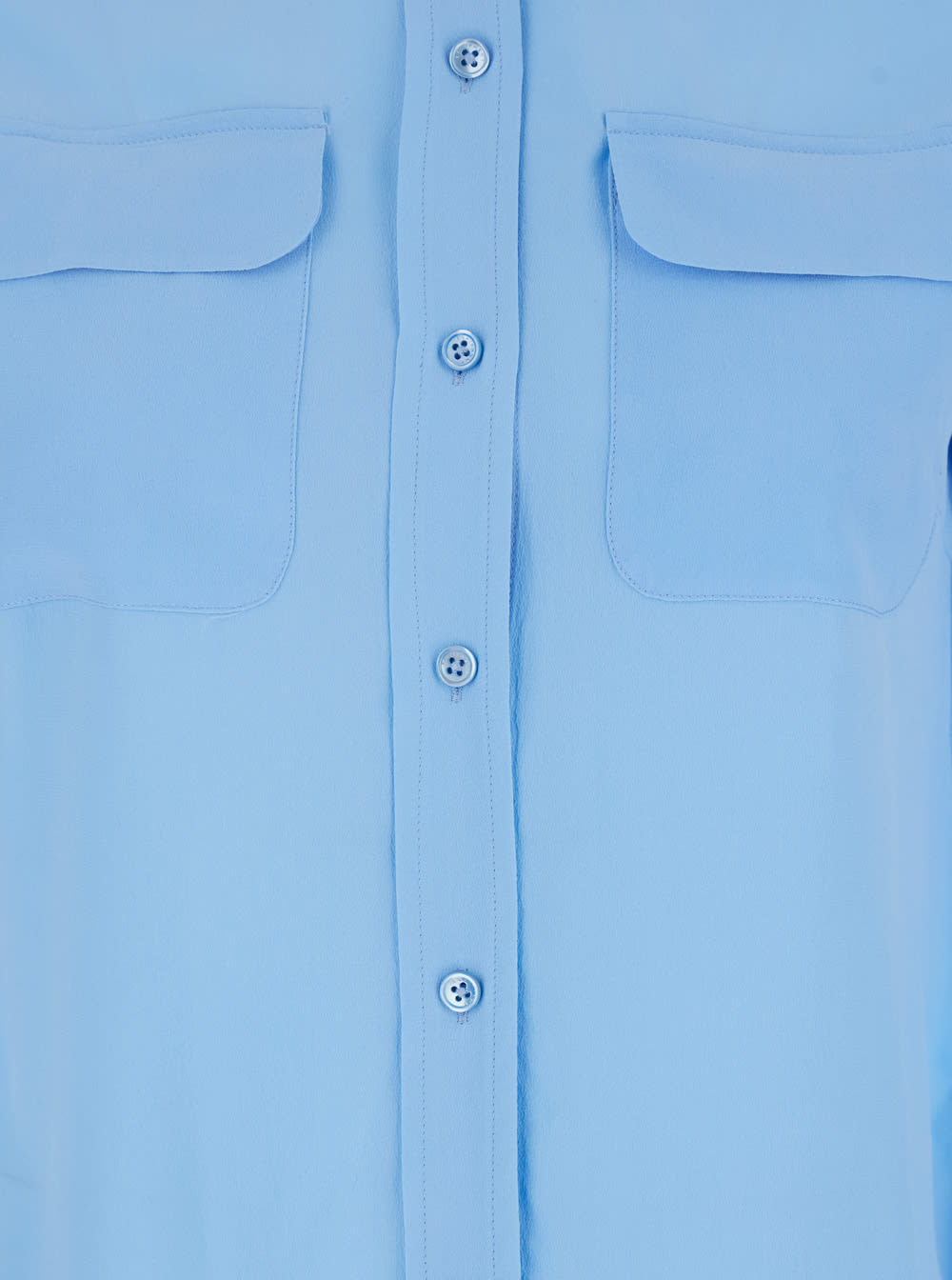 EQUIPMENT LIGHT BLUE SHIRT WITH PATCH POCKETS ON THE CHEST IN SILK WOMAN