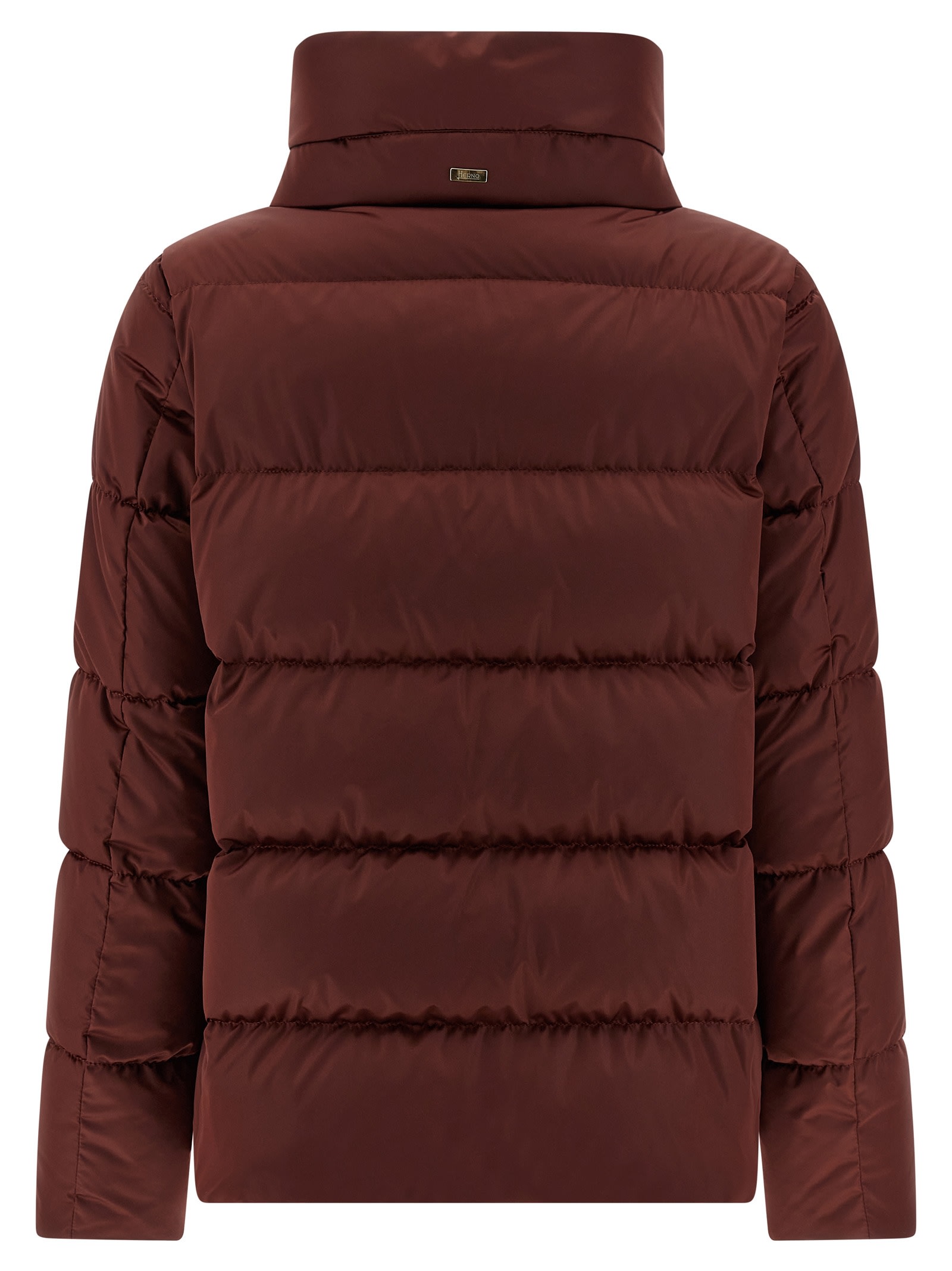 Herno Shiny Satin Down Jacket In Black