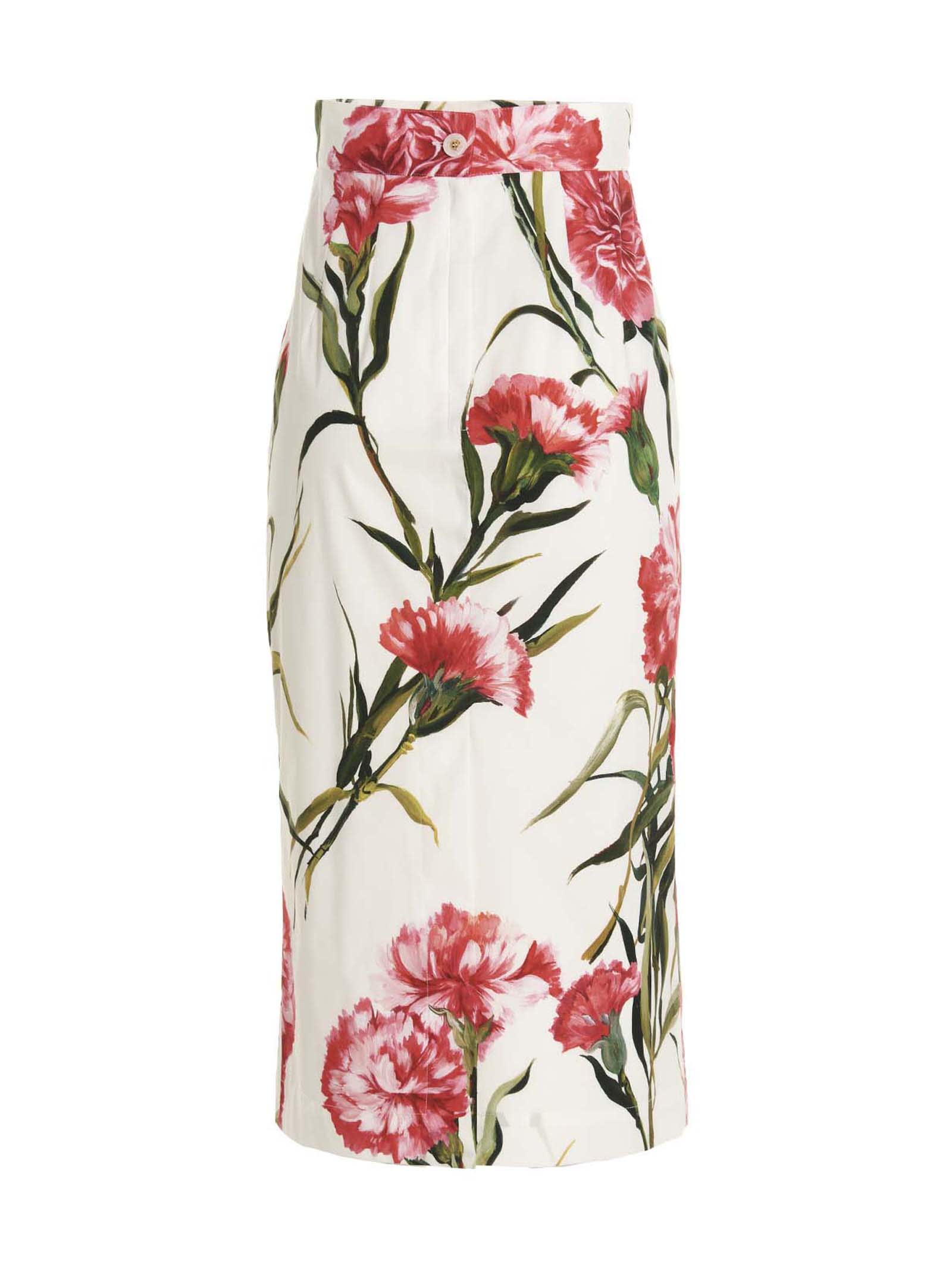 Shop Dolce & Gabbana Floral Printed Skirt