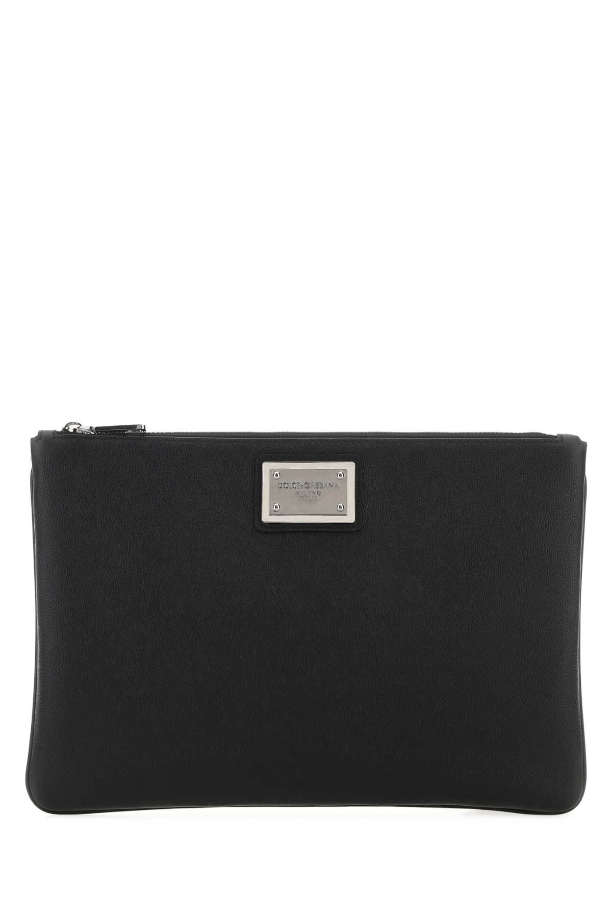 Dolce & Gabbana Leather & Nylon Pouch